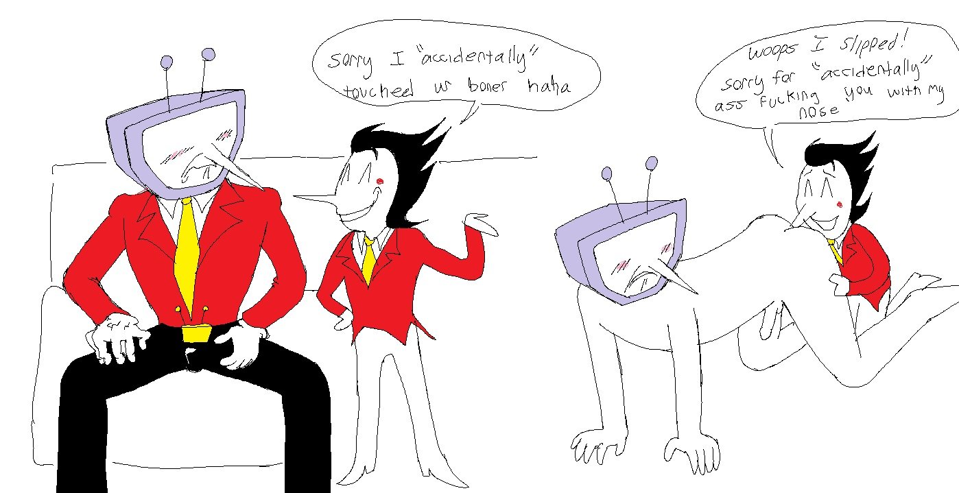 2boys, 4nikitty, balls, deltarune, embarassed, gay, male, male only, no homo, not gay unless balls are touching, sex, spamton g spamton, tenna (deltarune), tv head, undertale (series), yaoi