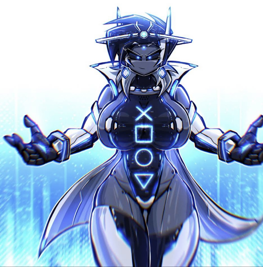 anthro, ass, big ass, big boobs, big breasts, big butt, blue clothing, blue eyes, blue hair, breasts, cape, cosplay, curvy, female, female only, huge ass, huge breasts, kyurby (zzzhodazzz), original character, playstation, playstation 5, thick thighs, tits, wide hips, zzzhodazzz
