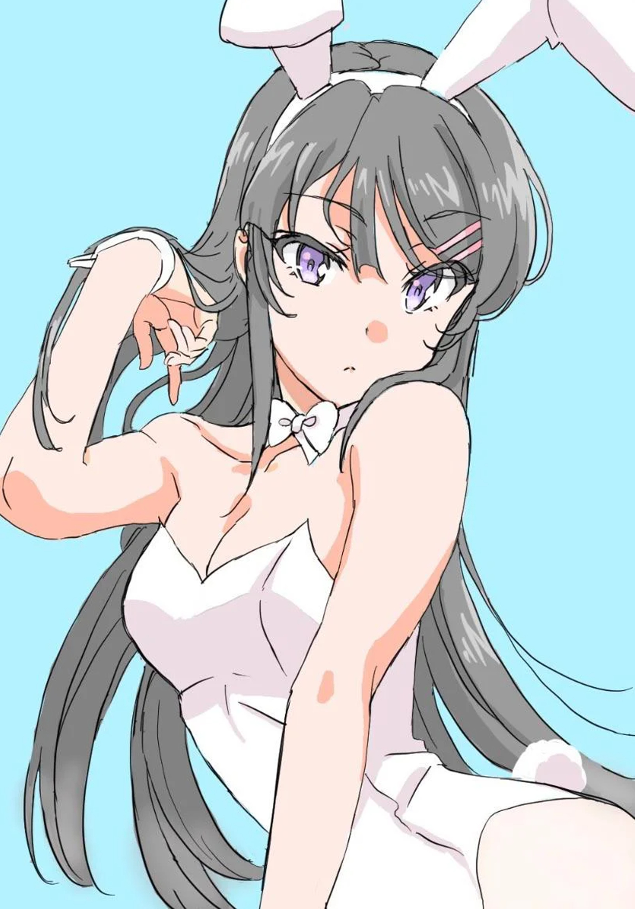 1girls, black hair, bunny ears, bunnysuit, female, female only, sakurajima mai, seishun buta yarou wa bunny girl senpai no yume wo minai
