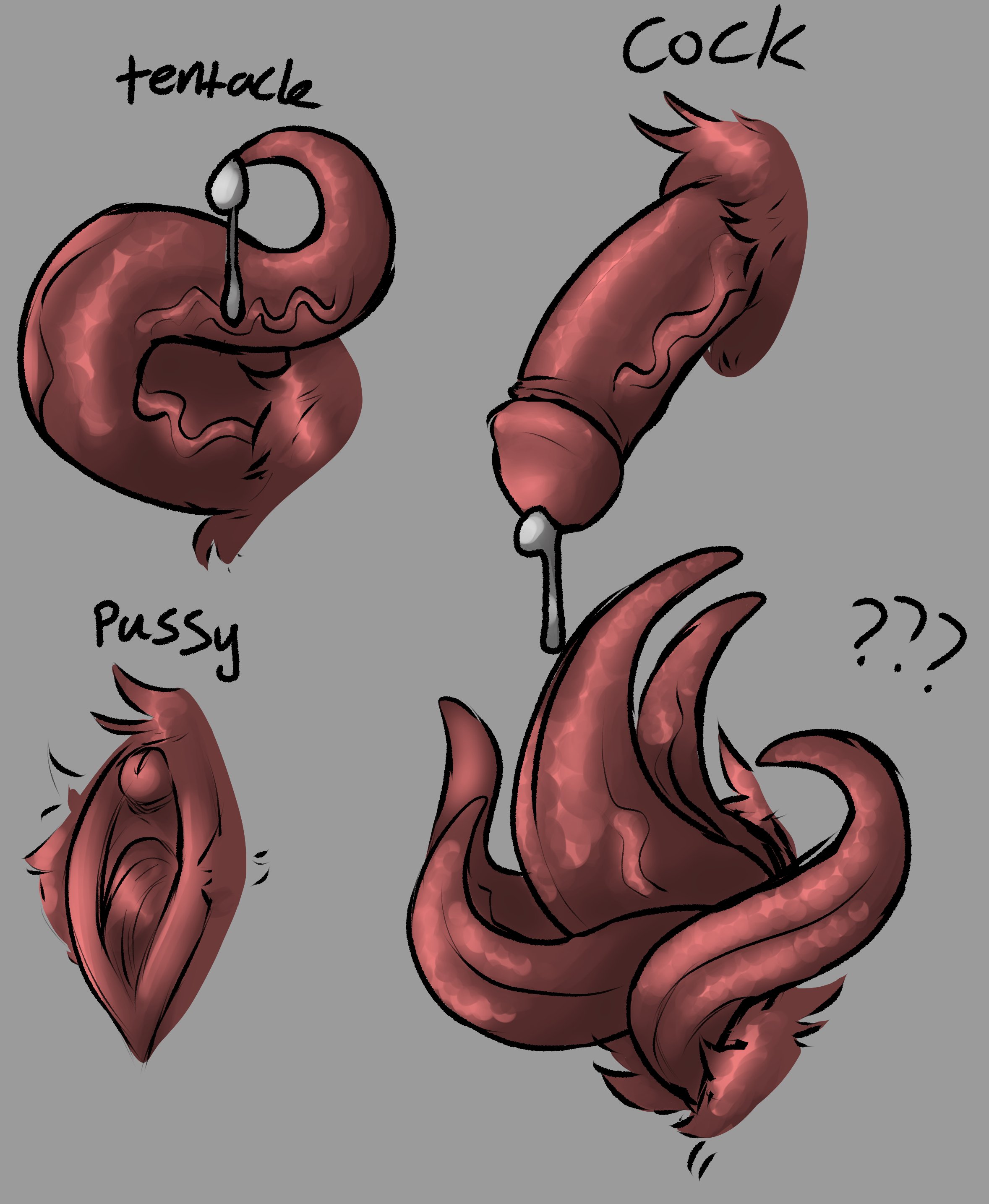 dont hug me im scared, female, leviathan kinks, male, male only, monster, monster cock, multi genitalia, multi penis, penis, precum, pussy, red guy (dhmis), solo, take your pick
