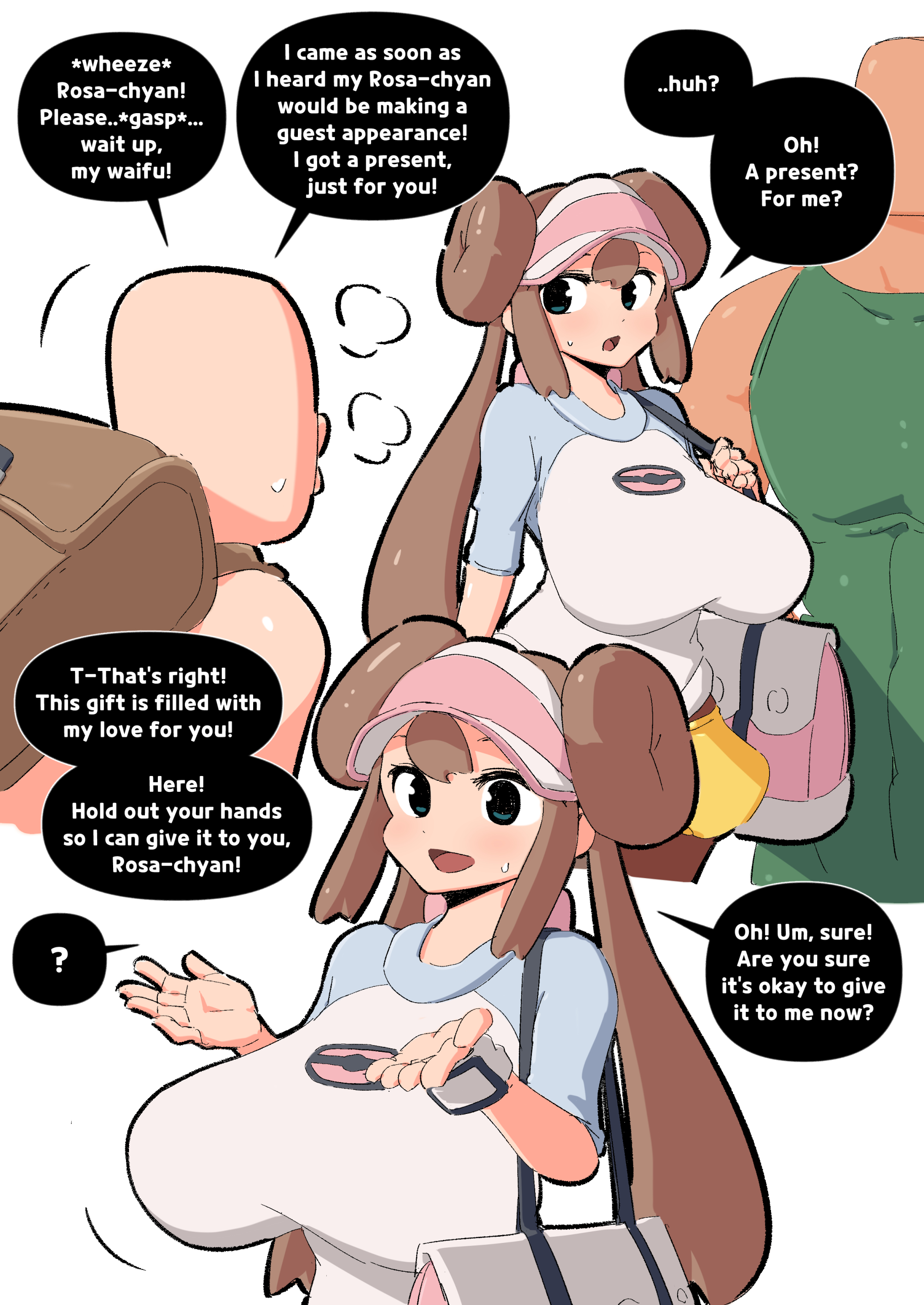 1girls, alternate breast size, big breasts, breasts, busty, curvaceous, curvy, curvy body, curvy female, curvy figure, english text, female, game freak, huge breasts, large breasts, nintendo, pokemon, rosa (pokemon), text, voluptuous, woohyoot