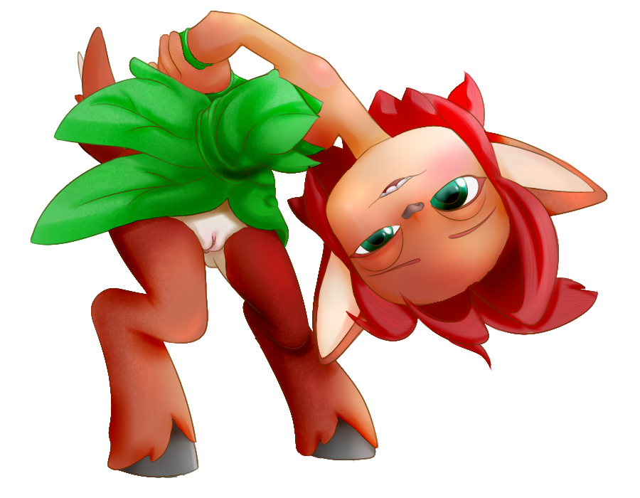 activision blush bracelet brown_fur dress elora female furry green_eyes hooves open_mouth parted_lips rasenxoru red_hair short_hair solo spyro_the_dragon