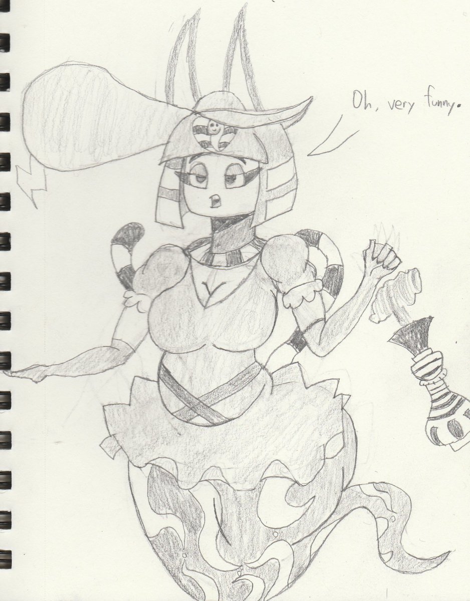 animal_crossing ankha big_breasts black_and_white breasts female monochrome nintendo ori_firehammer sketch