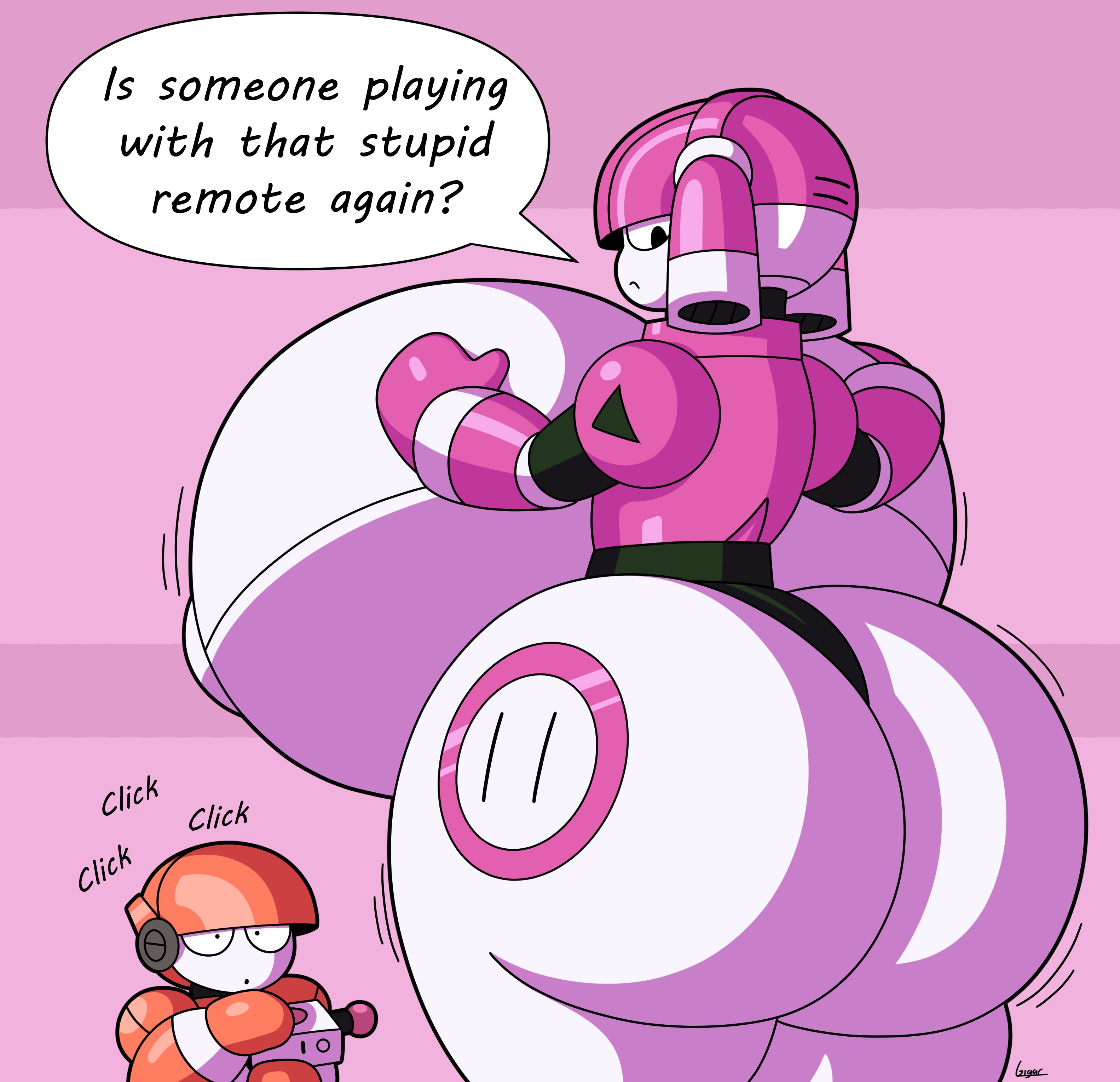 annoyed, ass, ass expansion, big ass, big breasts, breast expansion, breast growth, breast growth (enlargement), breasts, bubble ass, bubble butt, dorahden, female, gigantic ass, gigantic breasts, huge ass, huge breasts, looking back, massive ass, massive breasts, mya (dorahden), robot, robot girl, tagme, thick thighs, wide hips