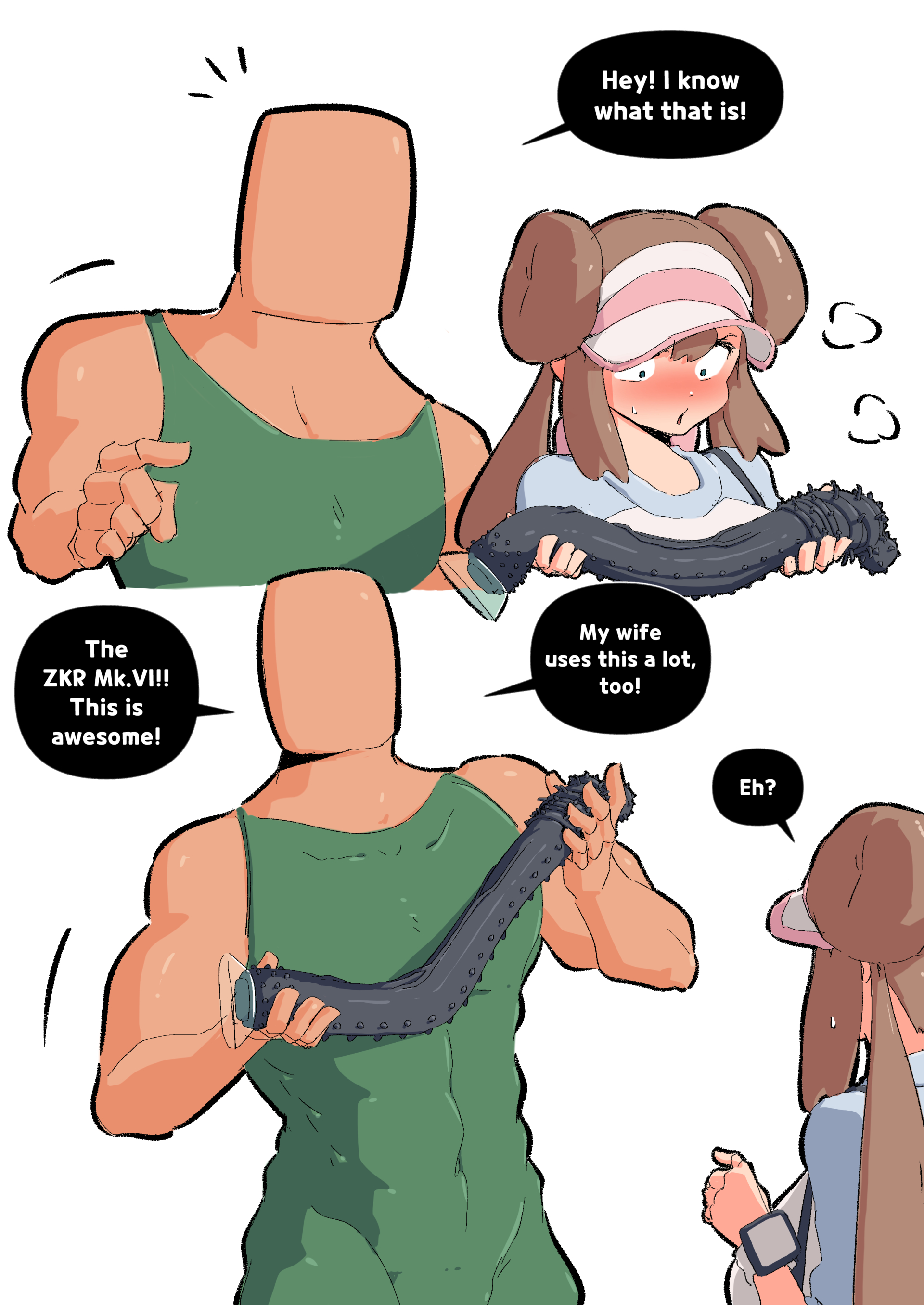 1girls, alternate breast size, big breasts, blush, breasts, busty, curvaceous, curvy, curvy body, curvy female, curvy figure, dildo, english text, female, game freak, horny, horny female, huge breasts, large breasts, long dildo, nintendo, pokemon, rosa (pokemon), text, voluptuous, woohyoot