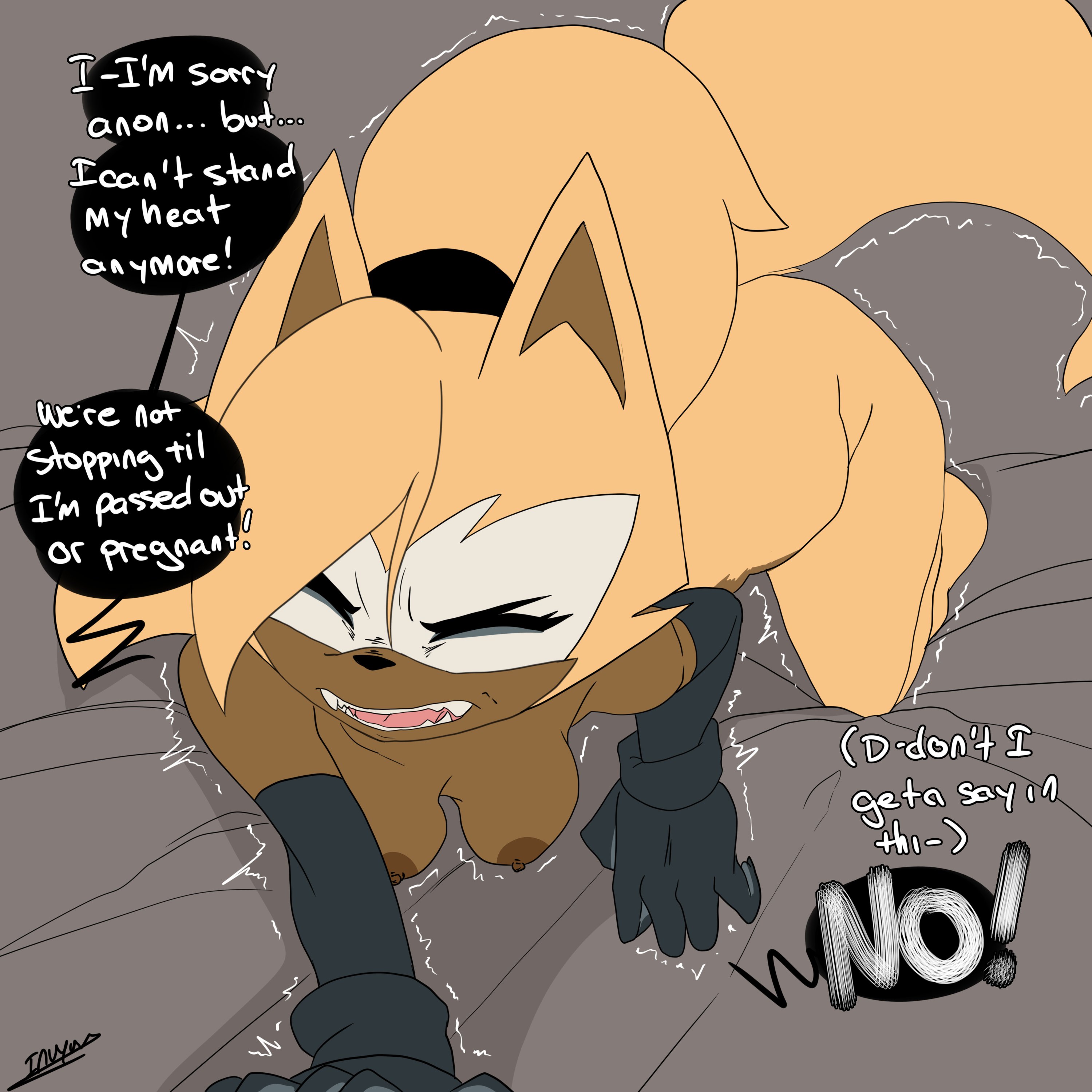 angry, blonde hair, crawling, dark skin, desperation, english, english dialogue, english subtitles, english text, female, idw comics, idw publishing, in heat, mobian (species), questionable consent, sega, sonic (series), sonic the hedgehog (comics), sonic the hedgehog (idw), sonic the hedgehog (series), text, text bubble, whisper the wolf