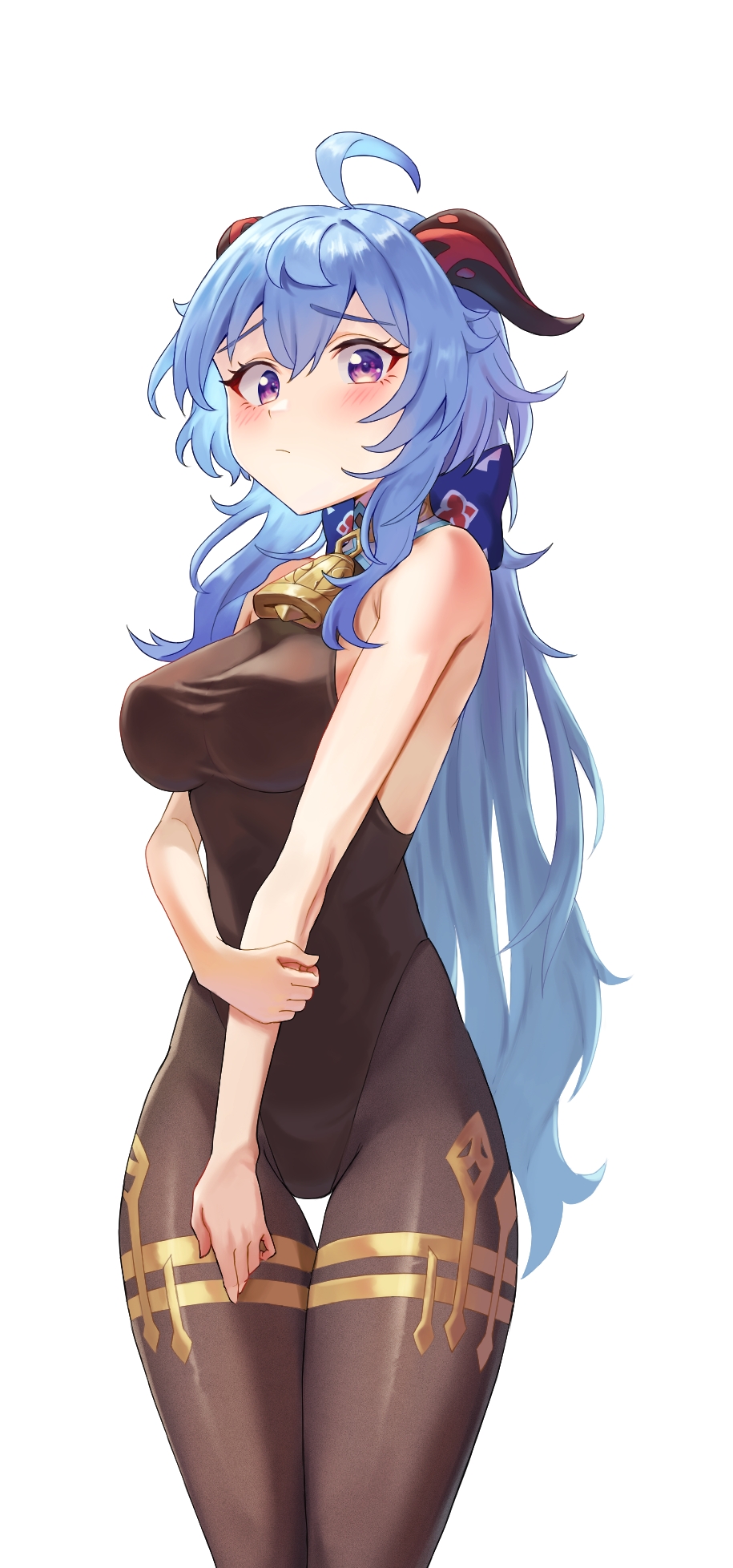 1girls, ass, big ass, big breasts, blush, breasts, embarrassed, female, female only, ganyu (genshin impact), genshin impact, kadokadokado14, light skin, light-skinned female, mihoyo, nipple bulge