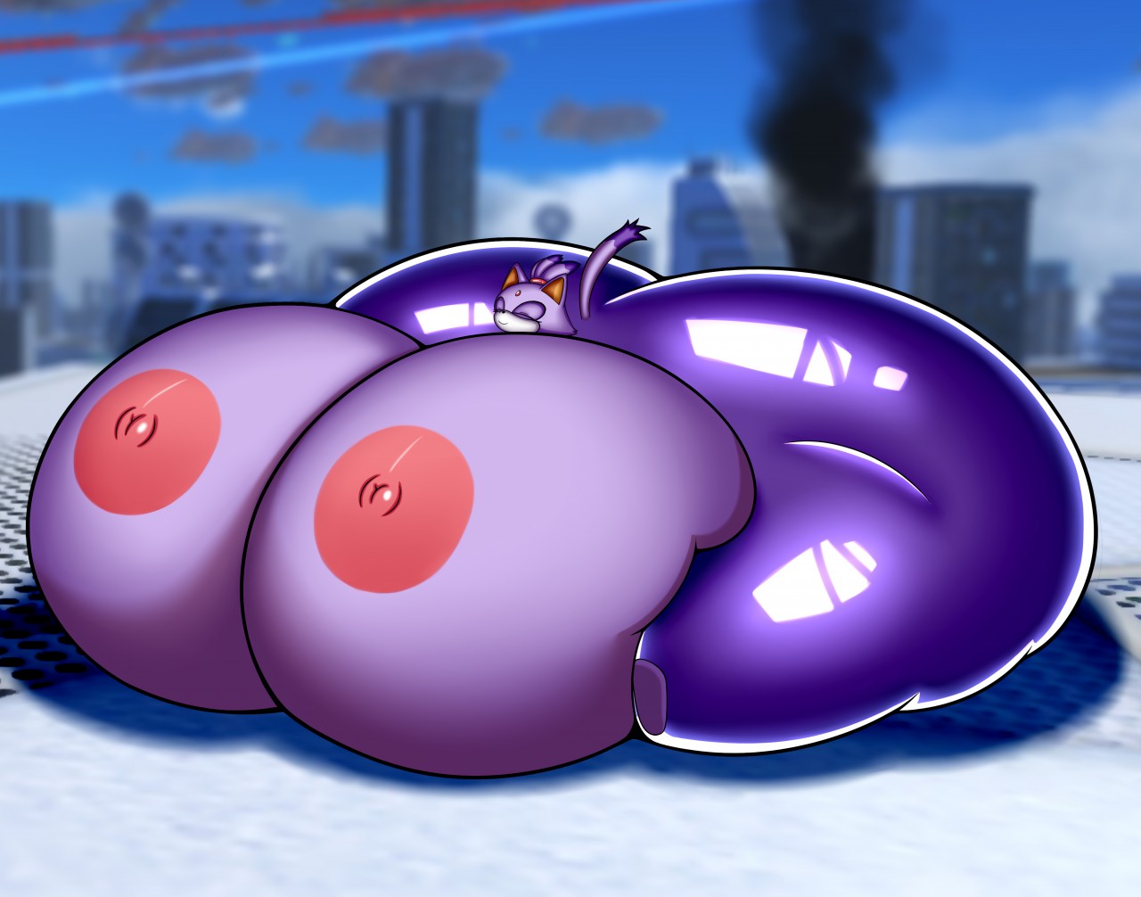 1girls, anthro, ass, ass expansion, big ass, big breasts, blaze the cat, blaze the rider, breast expansion, breast growth, breast growth (enlargement), breasts, breasts bigger than head, breasts bigger than torso, cleavage, colossal ass, colossal breasts, enormous ass, enormous breasts, expansion, expansion sequence, felid, feline, female, female focus, female only, gigantic ass, gigantic breasts, huge ass, huge breasts, hyper, hyper ass, hyper breasts, hyper thighs, immobile, large ass, large breasts, massive ass, massive breasts, massive thighs, nipples, nude, nude female, purple skin, purple-skinned female, round breasts, sega, sitting, smotrilla, solo, solo focus, sonic (series), sonic the hedgehog (series), thick thighs, thigh expansion, too big to move, wide hips
