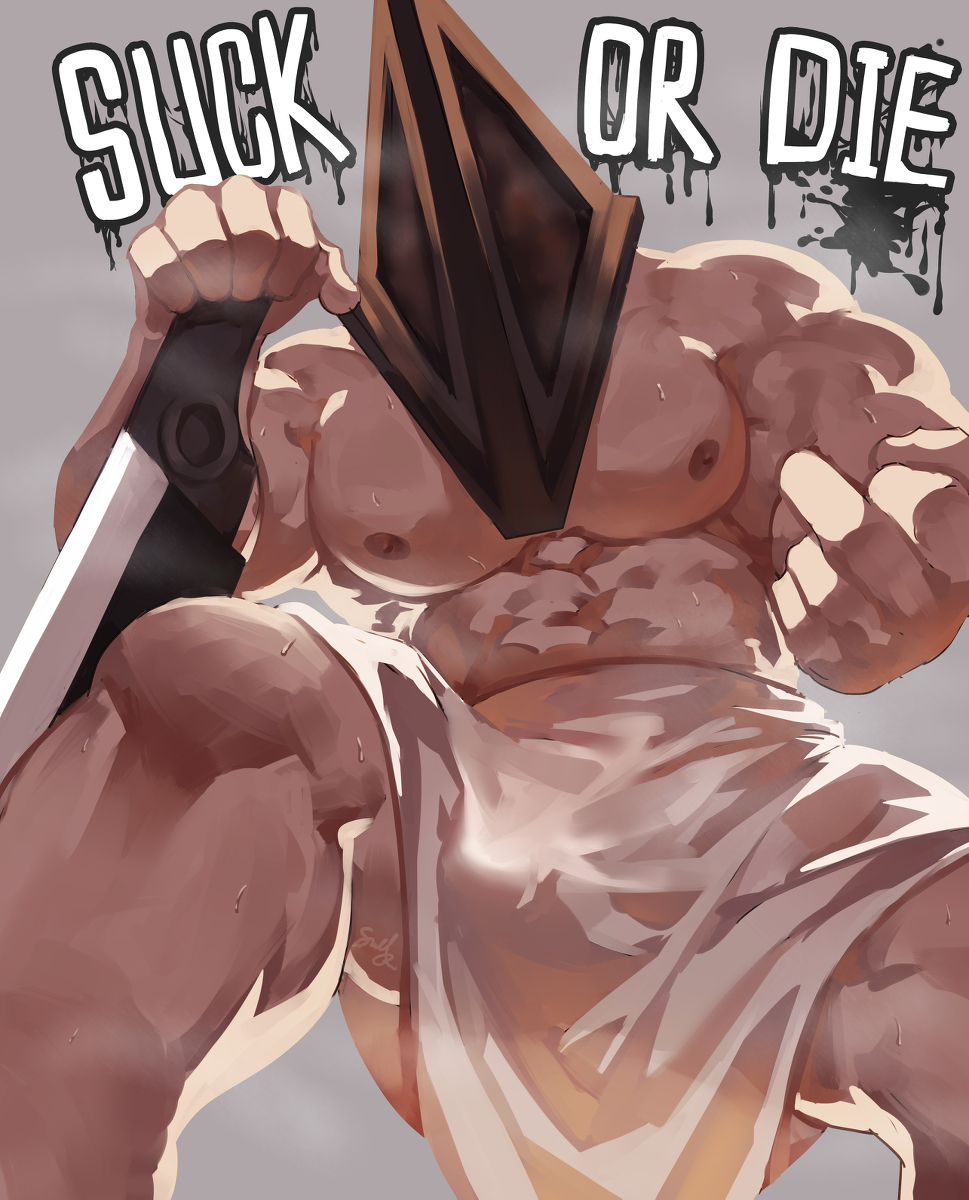 bara below_view big_muscles big_pecs gay gay_domination guoguo guojun2333 imminent_oral imminent_rape imminent_sex male_only muscular muscular_arms muscular_male pecs pectorals pov pov_eye_contact pyramid_head solo solo_male taker_pov threatening