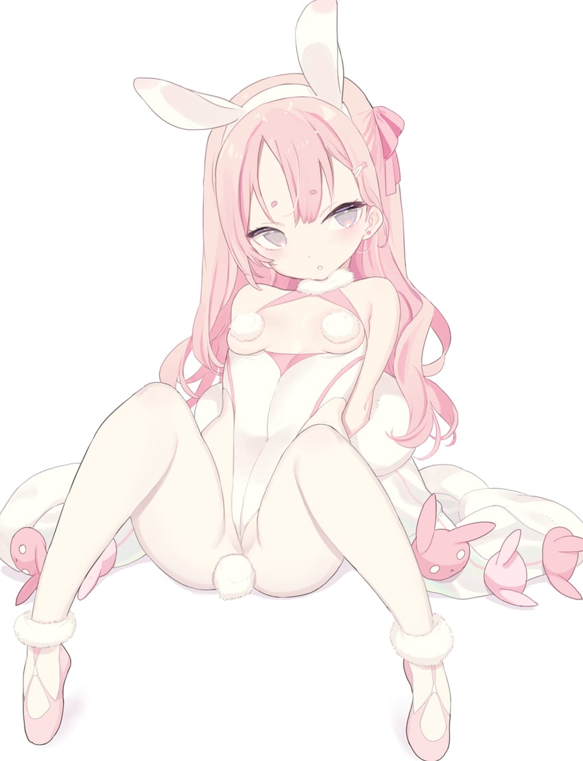1girls, anal tail, animal ears, blade (galaxist), blush, breasts, coat, earrings, female, grey eyes, original, sex toy