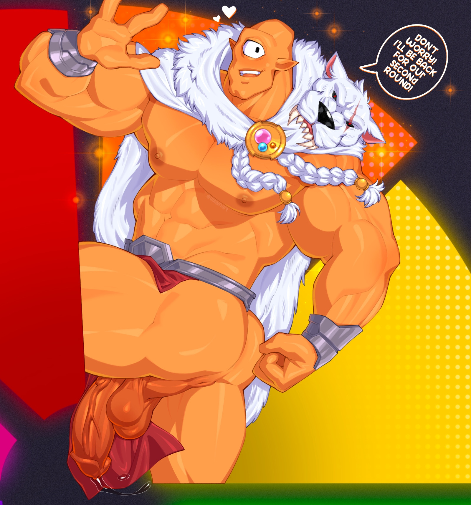 1 eye, allen the alien, ass, battle beast, big ass, big butt, big penis, cock, dick, flaccid, flaccid penis, huge cock, invincible, male, male only, muscular, muscular male, orange skin, penis, quuynart, solo, solo focus, solo male, spoilers, thick penis