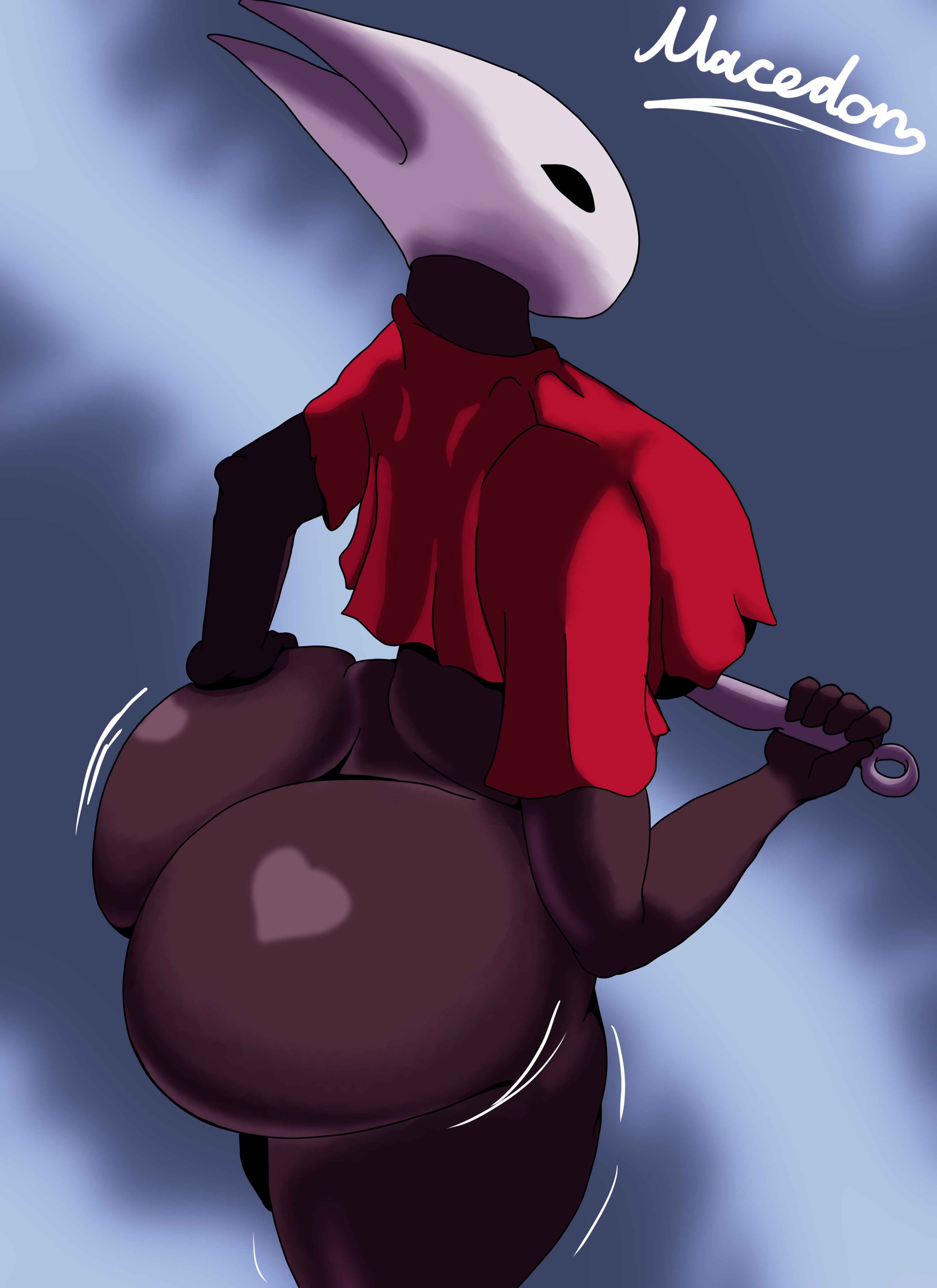 action lines, ass, ass focus, ass up, back, back view, backboob, big ass, big butt, breasts, female, hollow knight, hollow knight: silksong, hornet (hollow knight), macedon, massive ass, massive butt, thick ass, thick butt, thick hips, thick thighs