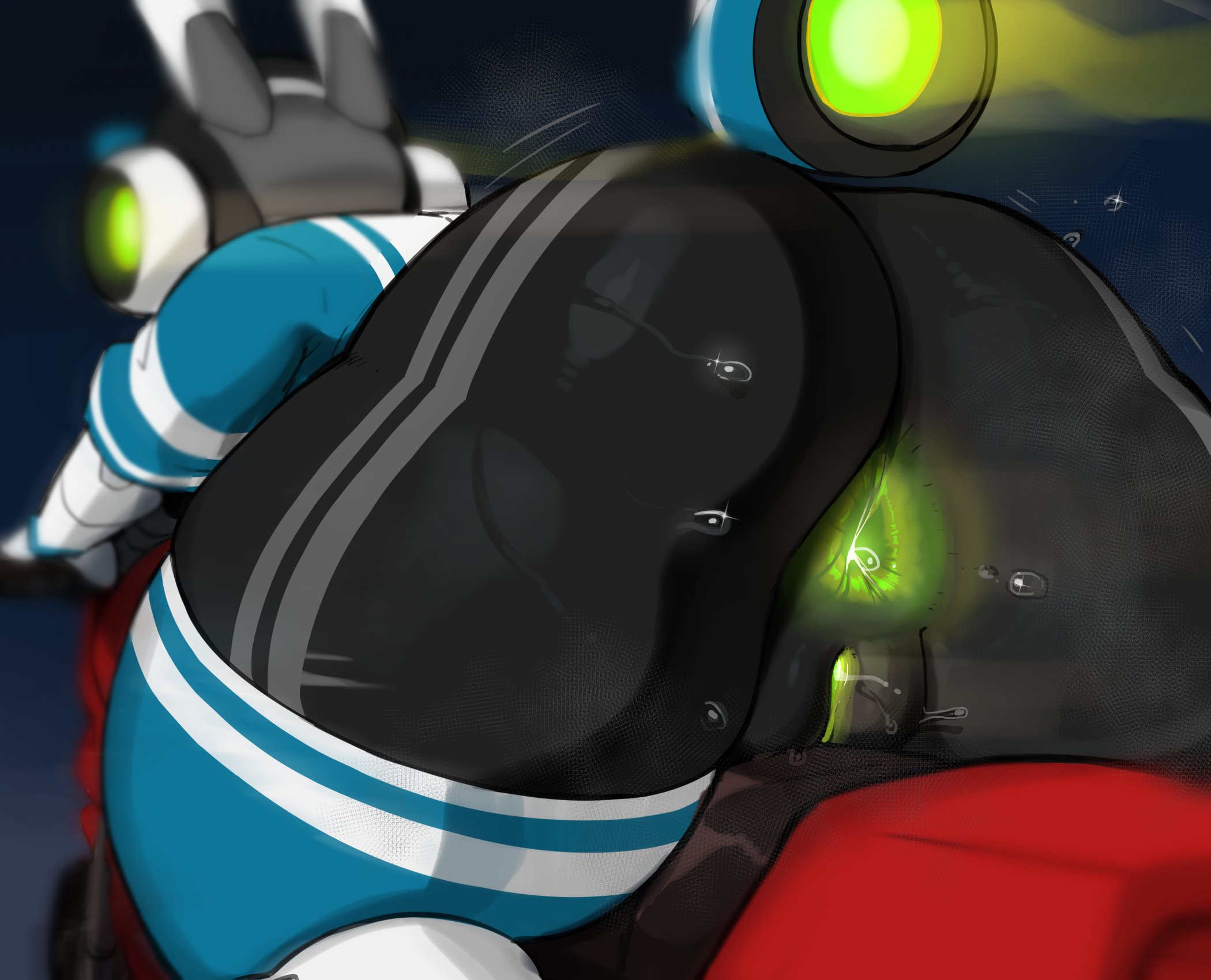 1female, 1girls, 2025, 2d, 2d (artwork), anal, anal invitation, anal suggest, anthro, anthro only, anus, anus focus, ass, ass focus, big ass, big butt, bodily fluids, female, female only, genital piercing, genitals, glowing anus, green anus, green pussy, hi res, high resolution, highres, hype ass, hyper, lagomorph, mdthetest, project turboblast, pussy, rabbit, robot, shortstack, solo, solo female, tempo (project turboblast), triangular anus, vagina