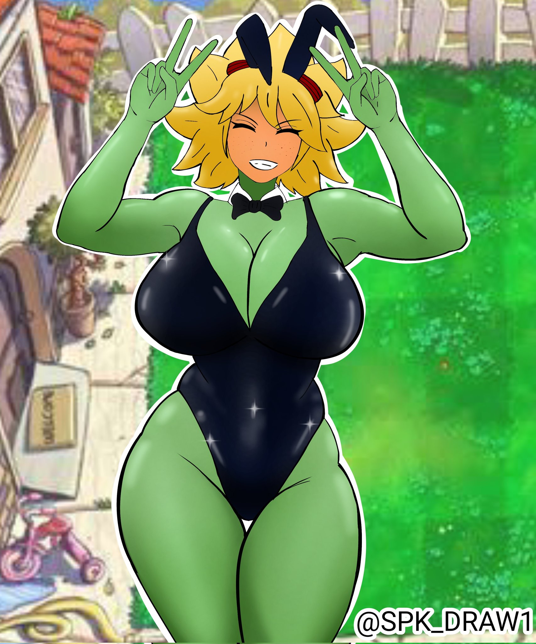 1girls, anthro, anthrofied, ass, breasts, female, flora fauna, plant, plant girl, plant humanoid, plantie, plants vs zombies, plants vs. zombies, popcap games, pussy, solar flare (pvz), spk draw1, sunflower (pvz)