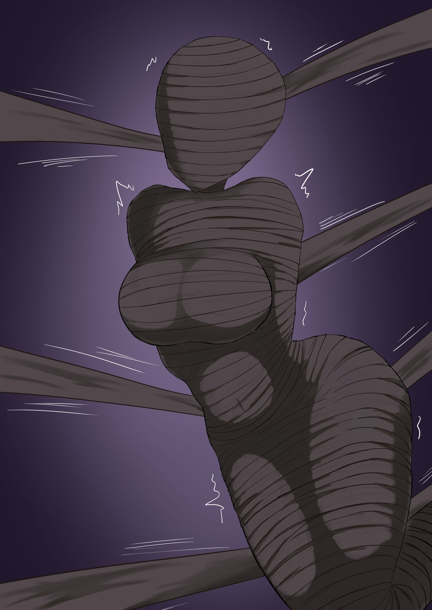 1girls, bondage, breasts, captured, caught, female, female only, gag, gagged, helpless, hips, human, human only, miyamoto musashi (fate), miyamoto musashi (swimsuit berserker), mummification, mummy, mummy wrappings, simple background, solo, solo female, squirming, struggling, thick, thick thighs, thighs, trapped, wide hips, wrapped