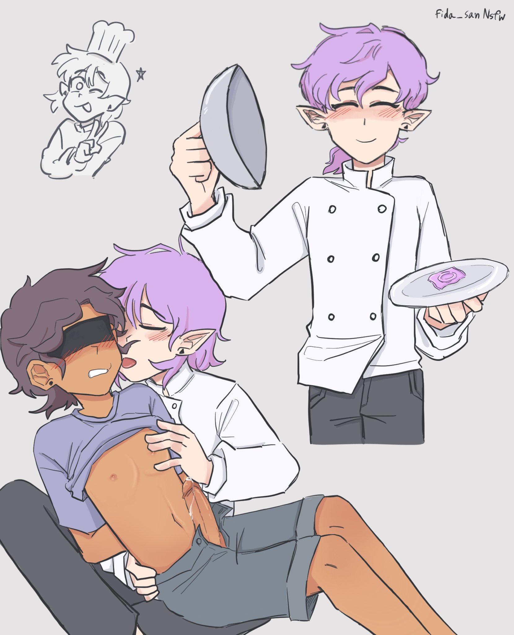 2boys, amity blight, blindfold, blush, chef, chef hat, chocolate and vanilla, condom, dark skin, dark-skinned femboy, dark-skinned male, dark-skinned sissy, dark-skinned sub, dark-skinned twink, disney, disney channel, femboy, femboy on femboy, femboysub, fida san12, genderswap, genderswap (ftm), interracial, light-skin, light-skinned male, luz noceda, male, male only, multiple boys, multiple males, nipples, penis, pointy ears, purple hair, rule 63, straight hair, tagme, the owl house, yaoi