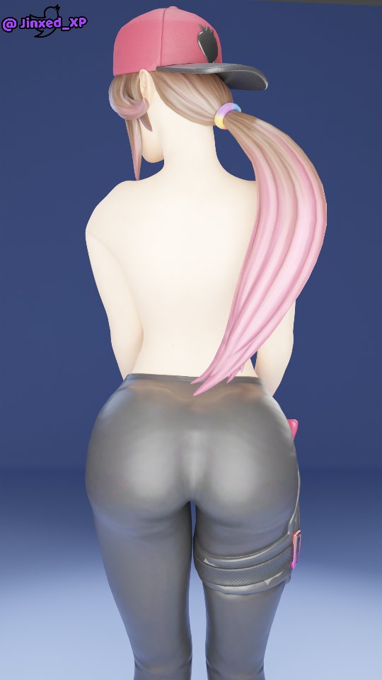 3d, 3d (artwork), ass, back view, female, fortnite, fortnite: battle royale, jinxed xp, loserfruit, presenting ass, sfm, solo, solo female, topless