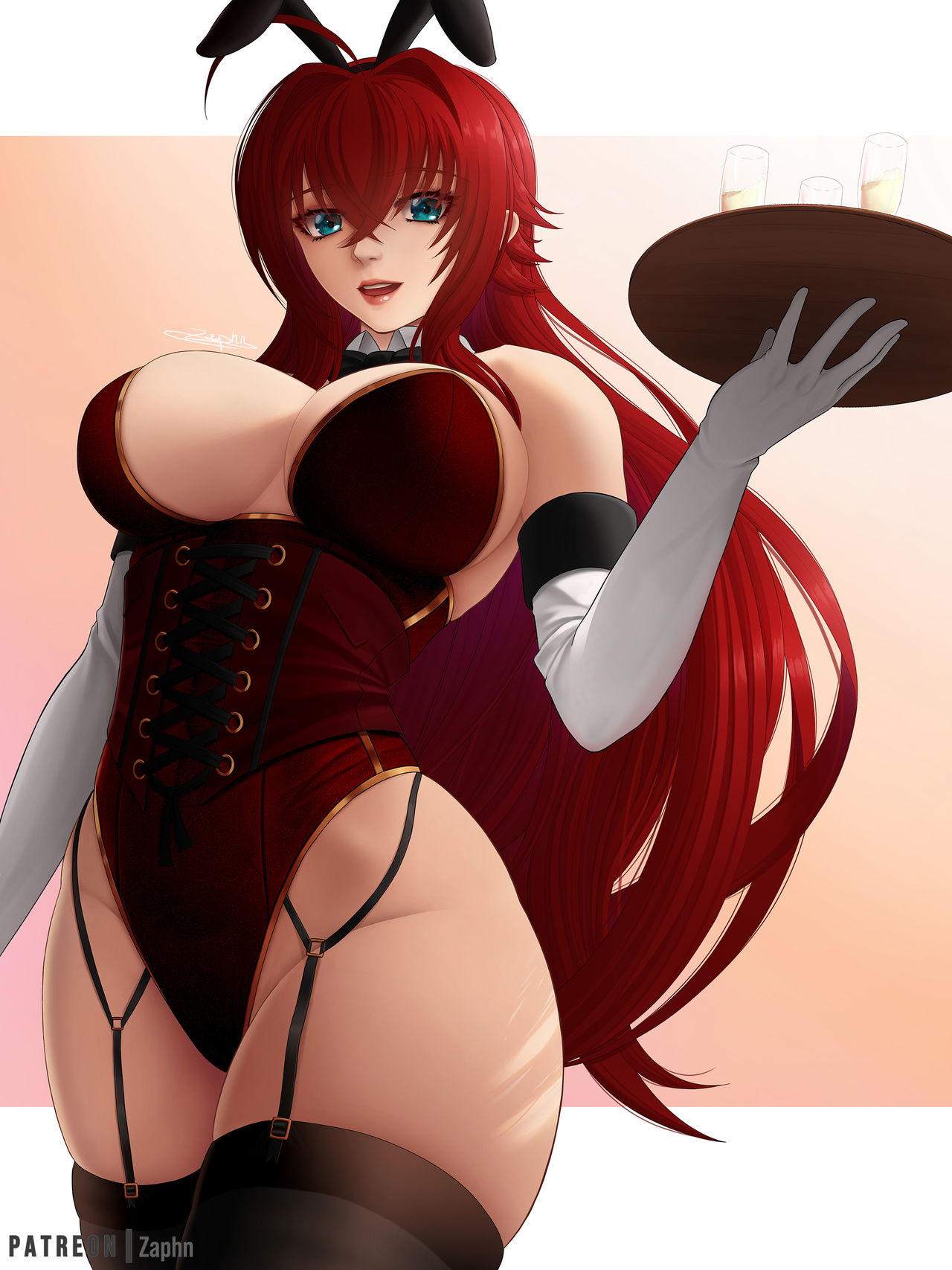 1girls, big breasts, breasts, female, female only, high school dxd, rias gremory, solo, zaphn