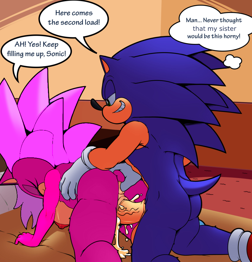 anal ass ass_grab big_ass big_penis brother_and_sister dialogue doggy_style incest sega sonia_the_hedgehog sonic_(series) sonic_the_hedgehog sonic_the_hedgehog_(series) sonic_underground speech_bubble superbunnygt text