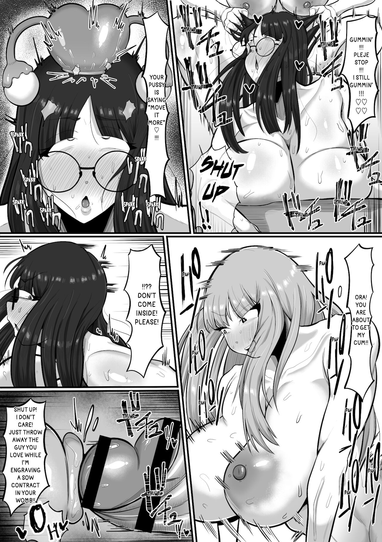 aggressive, ahe gao, ass, ass clapping, big ass, big breasts, big penis, blush, bouncing breasts, breasts, censored, cervix kiss, cheating, cuck, cucked by futa, cuckold, deep penetration, dominant futa, eyes rolling back, female, female ejaculation, female orgasm, flustered, fucked from behind, fucked into submission, fucked senseless, fucked silly, futa on female, futadom, futanari, geromazuunkoman, glasses, hair pull, hair pulling, intersex, long penis, netorare, ntr, original, original character, overwhelmed, penis, pounding, rough sex, squirting, x-ray