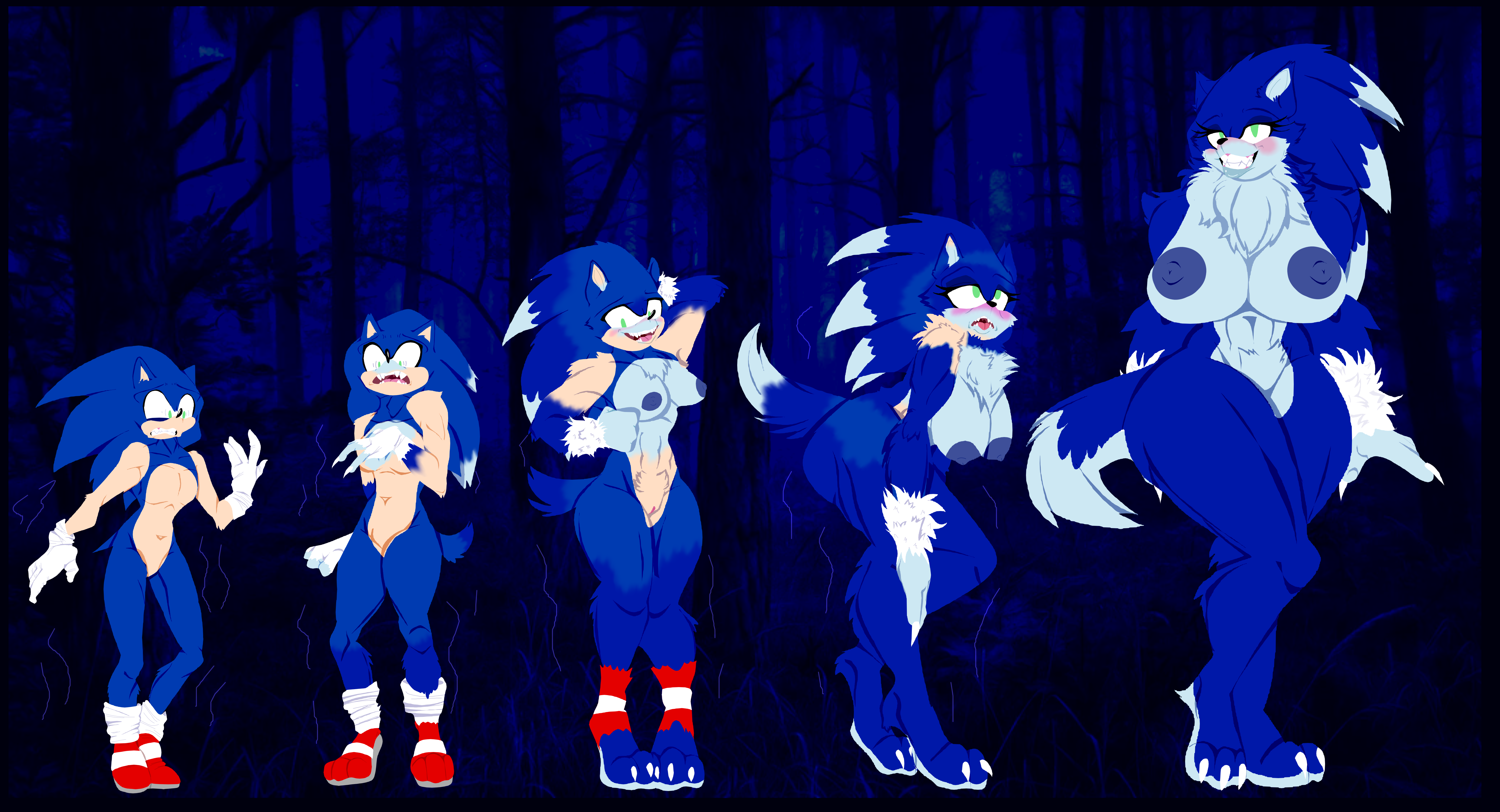 1girls, anthro, ass, ass expansion, breast expansion, breast growth, breast growth (enlargement), breasts, chubby-dingo, corruption, female, gender transformation, genderswap, hair growth, huge ass, huge breasts, mtf transformation, muscle growth, muscles, nipples, rule 63, sega, sonic (series), sonic the hedgehog, tagme, thick thighs, thigh expansion, transformation, transformation sequence, wide hips