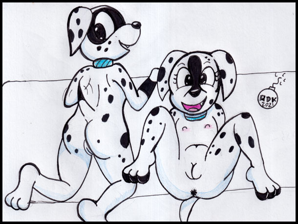 101_dalmatian_street 101_dalmatians 2girls anthro cub dee_dee_(101_dalmatians) dizzy_(101_dalmatians) multiple_girls pussy reddragonkan