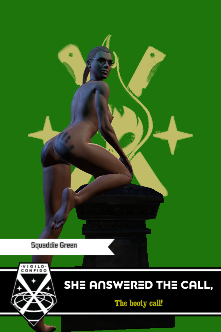 3d ass breasts feet female female_only oc posing poster presenting propaganda propaganda_poster slap_mark tattoo thick_thighs xcom_2