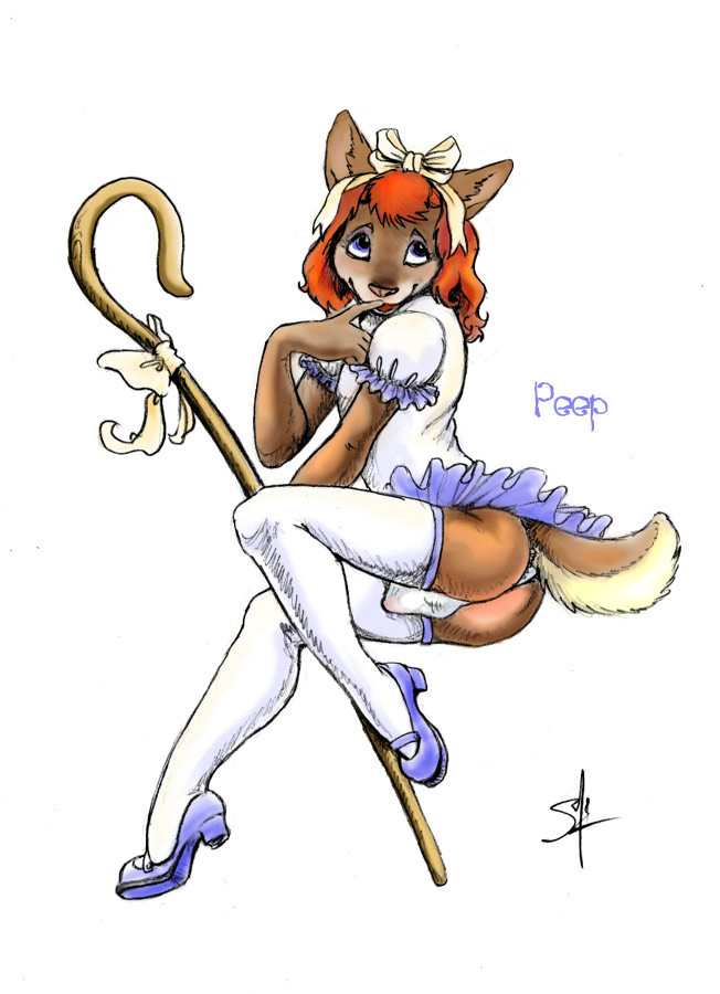 1boy anthro canine crossdressing fur furry male male_only panties seraph solo stockings underwear