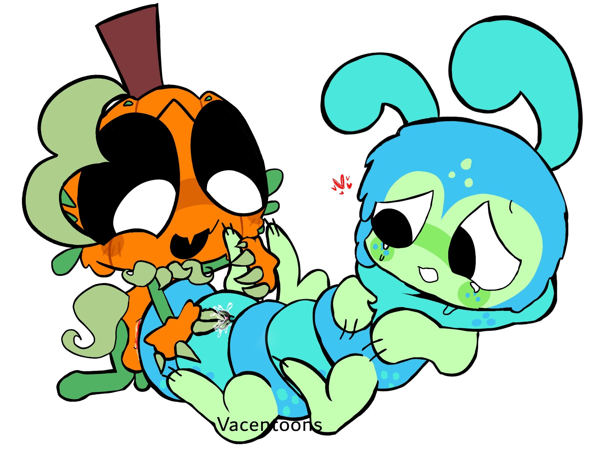 1cuntboy, 1cuntboy1male, 2boys, aged down, anal, anal sex, animate inanimate, antennae, antennae (anatomy), anthro, anthro bug, anthro insect, anthro male, big head, big penis, black sclera, bleeding, bleeding from anus, blood, blue body, bug, bugsies525, caterpillar, chibi, claw fingers, claws, cock, crying, crying with eyes open, cub, cub male, cub on cub, cuntboy, cuntboy/male, dandy's world, dandys world, dark sclera, deadtoons, dick, digital media (artwork), duo, duo male, finger claws, fingered while penetrated, fingering, fingering partner, fingering pussy, for a head, gay, gay sex, genitals, gourdy (dandy's world), green arms, green claws, green face, green fingers, green legs, heart, insects, intersex, jpeg, long body, male, male anthro, male cub, male duo, male on cuntboy, male only, male/cuntboy, multi limb, multiple legs, no human, no humans, no-human, non-human, non-human only, object head, only male, open mouth, orange body, penetration, penis, plain background, plant humanoid, pumpkin, pumpkin head, pussy, semi-feral, sex, simple background, smile, smiling, spots (marking), squirm (dandy's world), stem, striped body, tears, video games, vulva, white background, young, young male, young on young