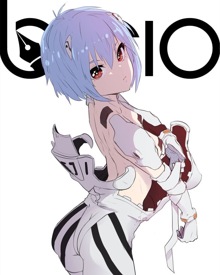 1girls ass bicio blue_hair female_only looking_at_viewer neon_genesis_evangelion plugsuit red_eyes rei_ayanami small_breasts solo solo_female tagme undressing