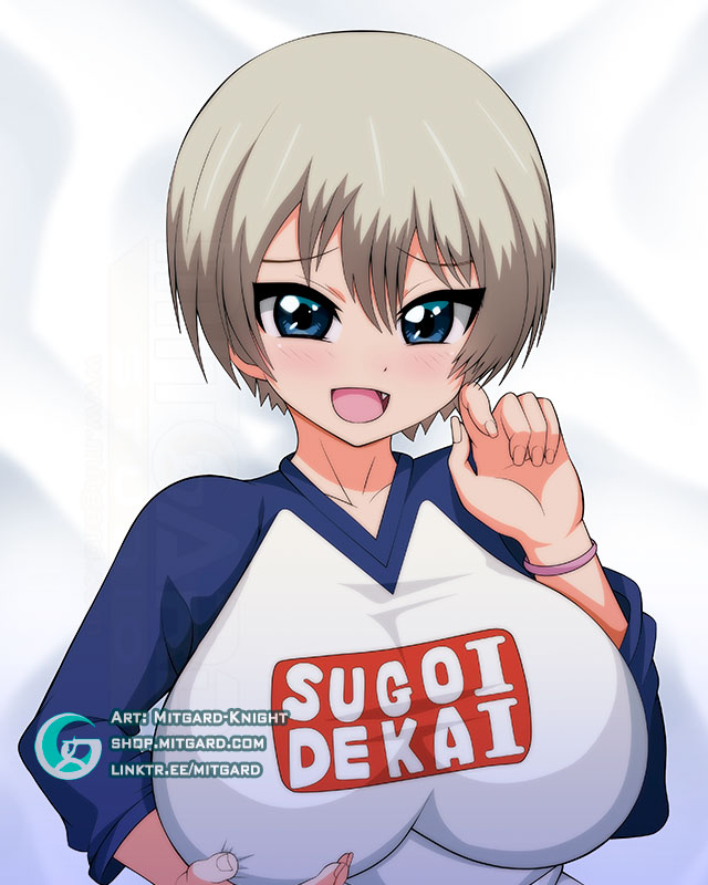 big_breasts blush bodypillow breasts cute dakimakura looking_at_viewer mitgard-knight open_mouth oppai uzaki-chan_wa_asobitai! uzaki_hana