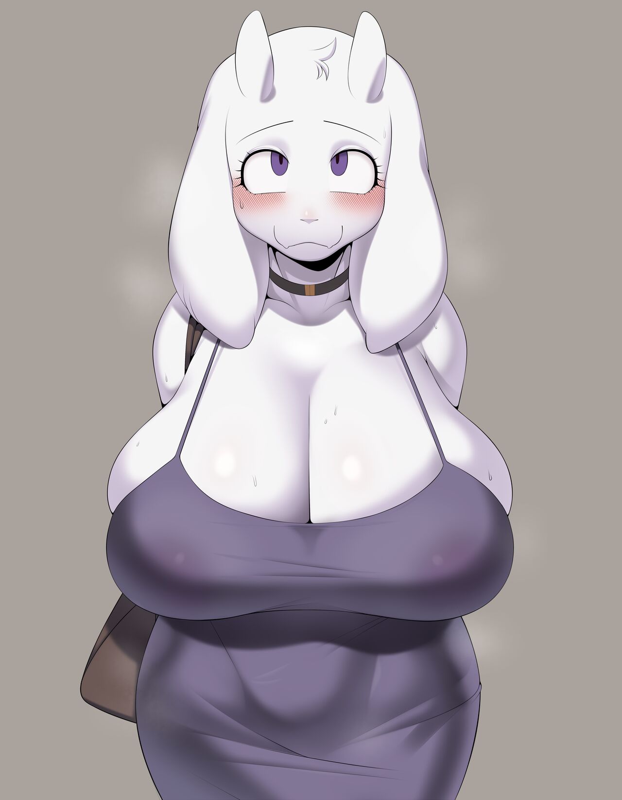 ass ass_focus bag big_areola big_ass big_breasts big_nipples blush breast_focus breasts cervina7_(artist) choker cleavage clothed clothes clothing deltarune dress female female_only furry goat handbag huge_breasts looking_at_viewer musk musk_clouds musky nipples nipples_visible_through_clothing no_bra pink_nipples purple_eyes see-through see-through_clothing skimpy skimpy_clothes skimpy_dress smell smelly smile smiling smiling_at_viewer solo solo_female steam steamy sweat sweatdrop sweating sweaty thick_ass thick_thighs thighs thong toriel undertale undertale_(series) underwear