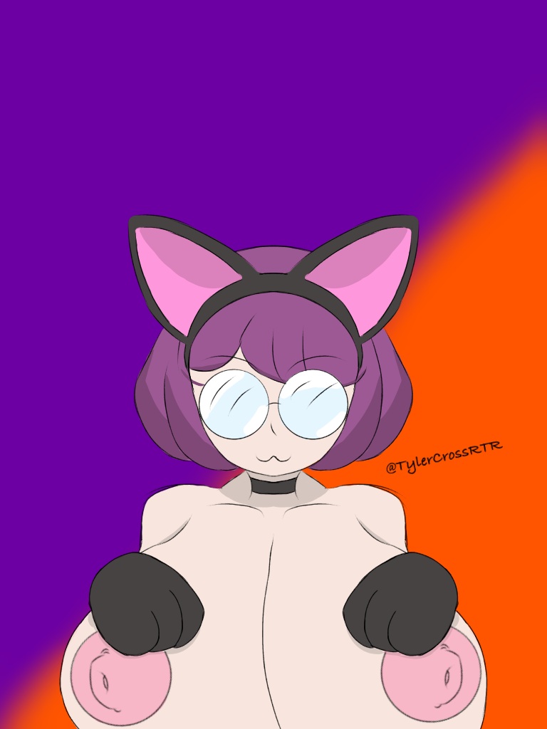 big_breasts catgirl glasses hailey_anne_thomas halloween_costume misora_inaho short_hair tylercrossrtr yo-kai_watch yo-kai_watch_3 youkai_watch