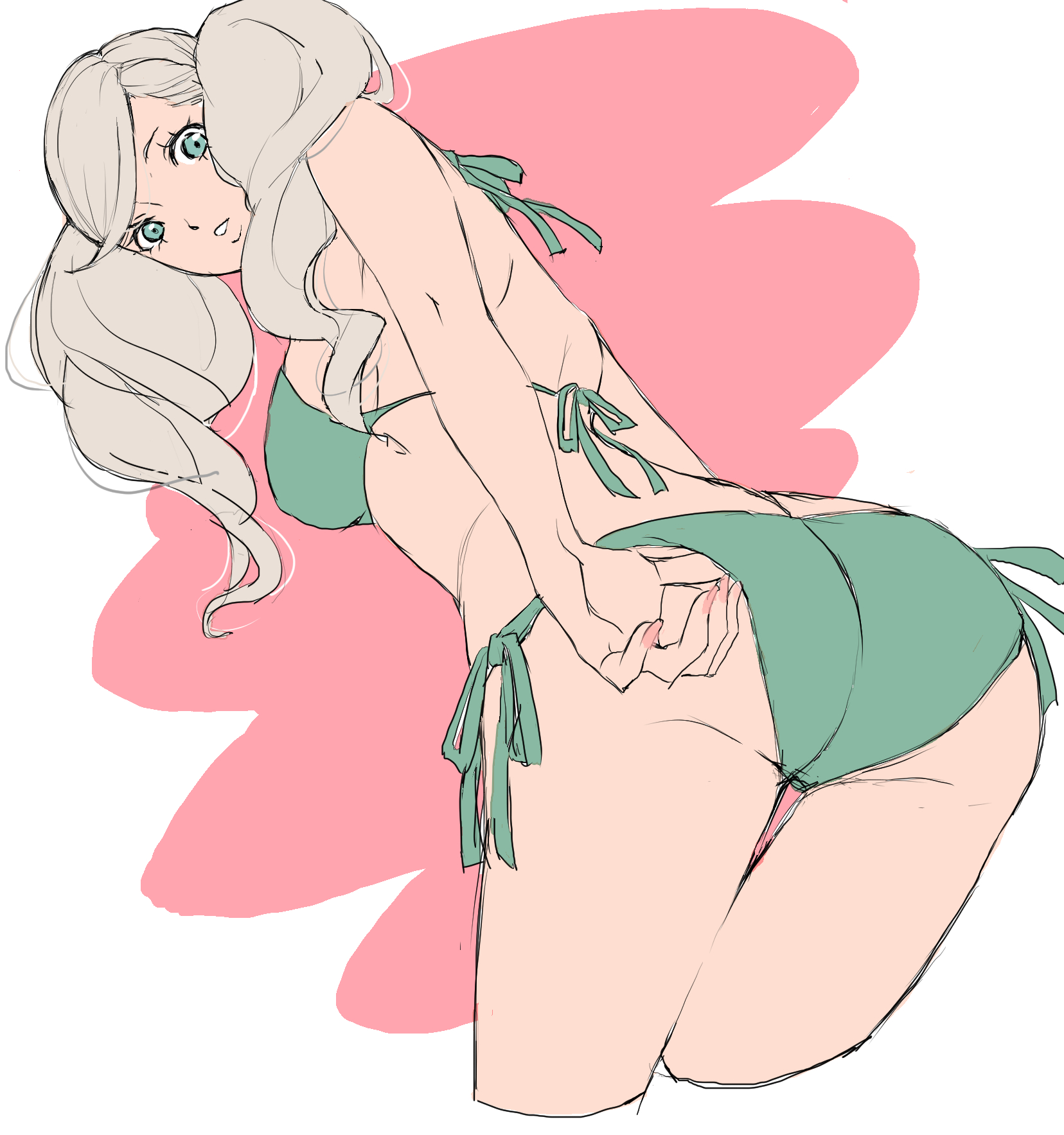 ann takamaki, ass, ass focus, atlus, bikini, breasts, female, female only, kame misaki, persona, persona 5, sideboob, tagme