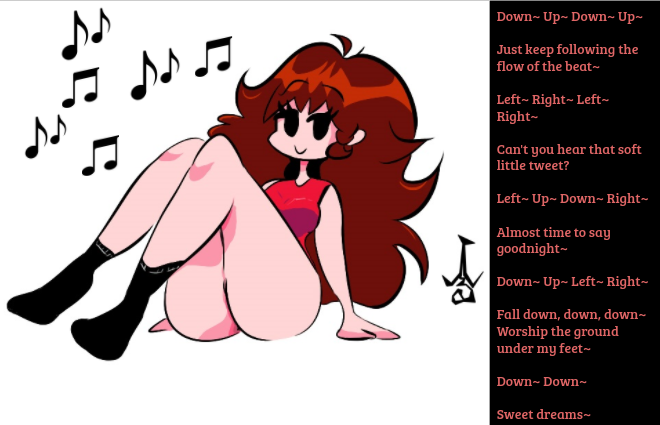 caption, female, femdom, friday night funkin, girlfriend (friday night funkin), hypnosis, hypnotizing viewer, mind control, solo, tagme