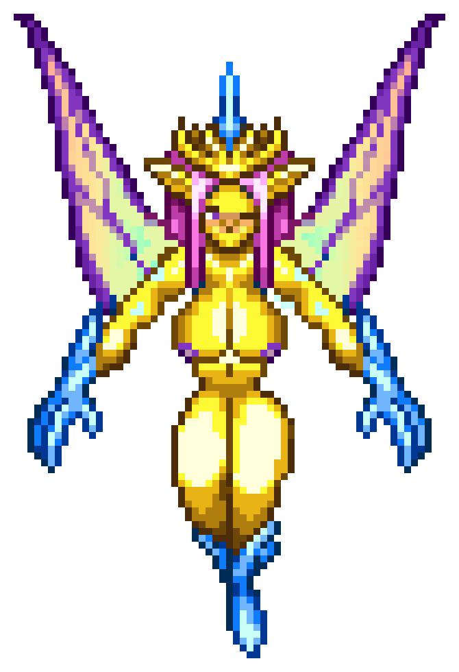 breasts edit empress_of_light female pixel_art tagme terraria transparent_background wink