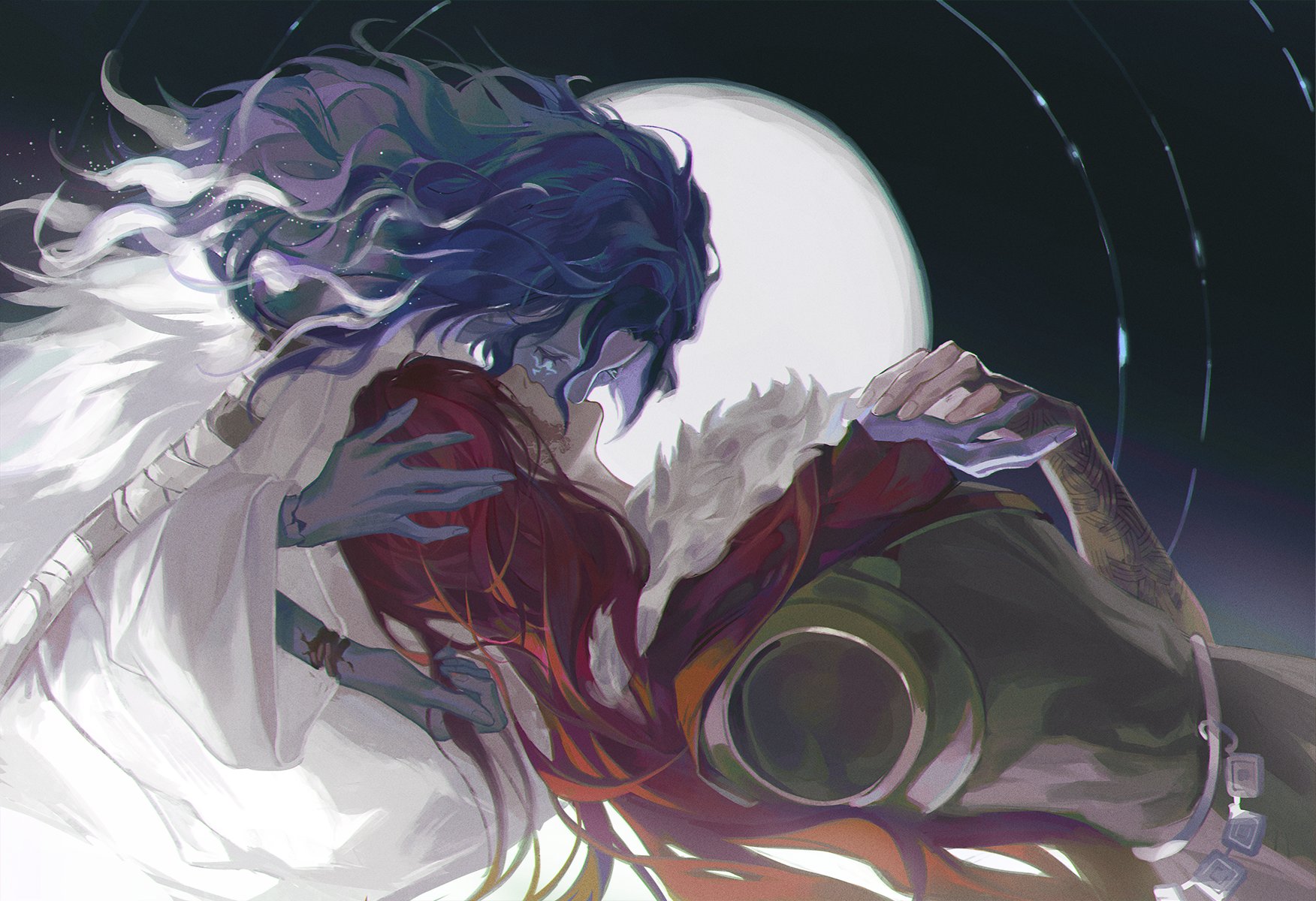 2girls, agongzibile, elden ring, female, female only, fromsoftware, half-sisters, incest, kissing, malenia blade of miquella, ranni the witch, siblings, sisters, wholesome, yuri
