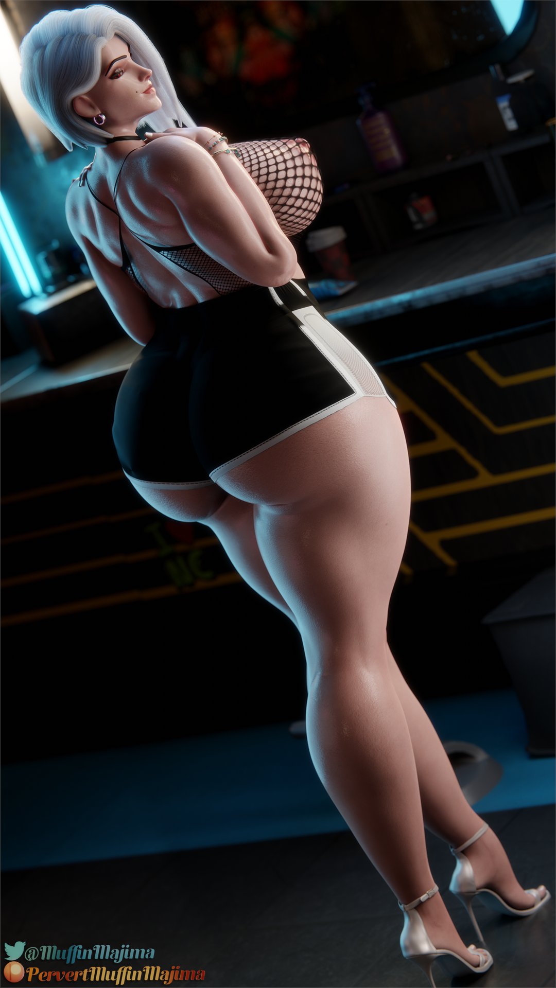 1girls 3d alternate_version_available ashe_(overwatch) ass ass_focus big_ass big_breasts big_hips big_thighs blizzard_entertainment boy_shorts breasts breasts_bigger_than_head curvaceous curvy curvy_body curvy_female curvy_hips curvy_thighs dat_ass earrings fat_ass female female_only fishnet_shirt from_behind high_heels hips huge_ass huge_breasts huge_hips huge_thighs human jewelry large_ass large_hips large_thighs looking_back looking_back_at_self massive_ass milf nipples overwatch overwatch_2 painted_nails pervertmuffinmajima piercings plump plump_ass plump_thighs red_eyes solo solo_female thick_ass thick_hips thick_thighs thighs venus_body voluptuous voluptuous_female white_hair wide_hips