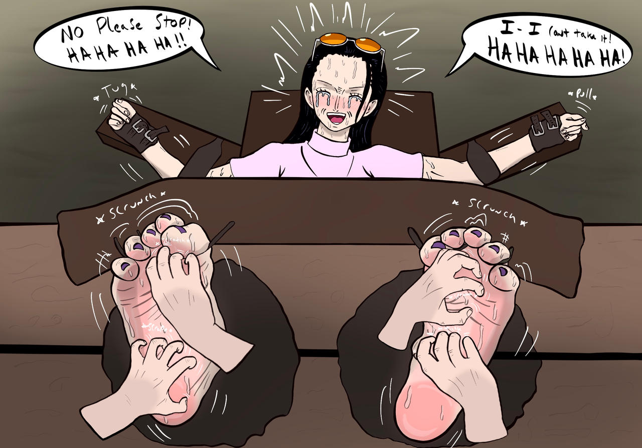 begging big_feet black_hair bondage_chair female foot_fetish foot_focus kurafuta male nico_robin one_piece post-timeskip purple_toenail_polish purple_toenails speech_bubble sweat sweaty_feet text tickle_fetish tickle_torture tickling tickling_feet toenail_polish toes_scrunch toes_tied