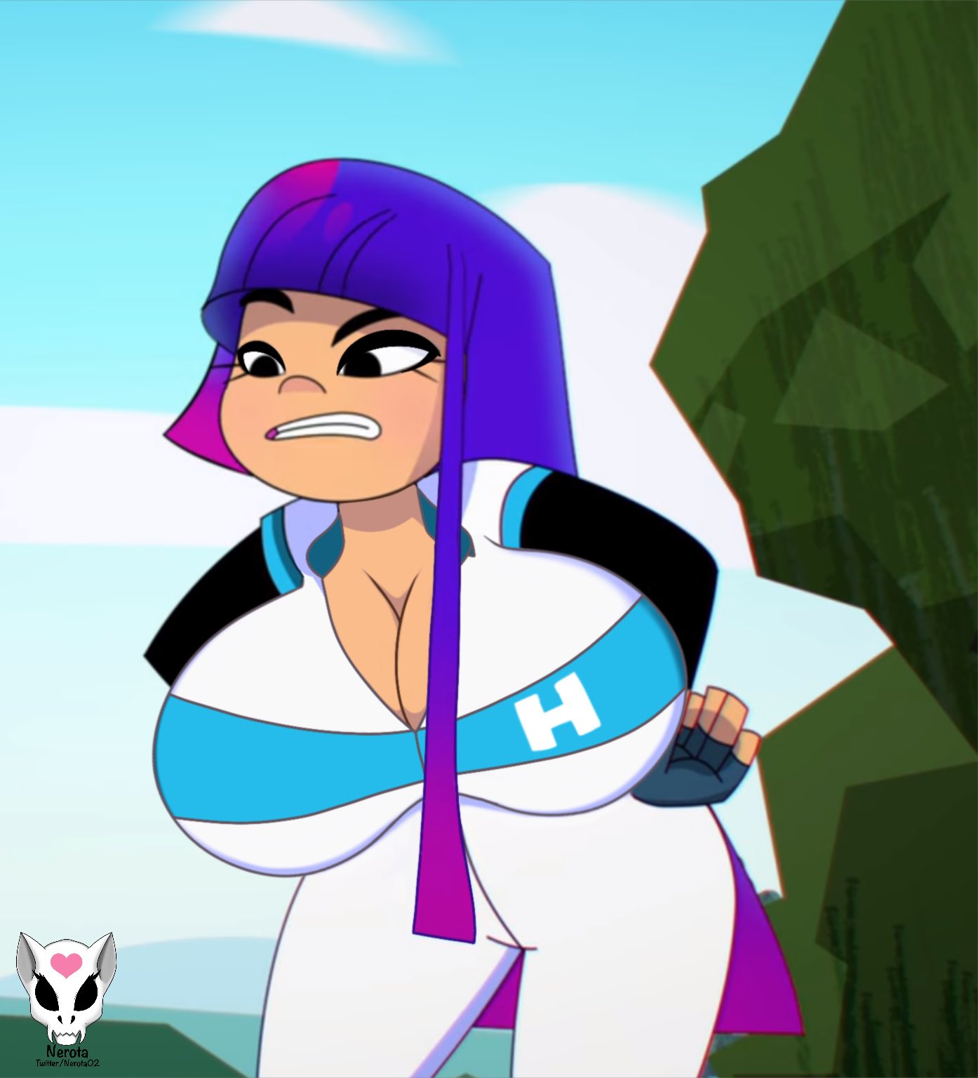 1girls, ass, big ass, big breasts, big butt, breasts, breasts bigger than head, breasts bigger than torso, female, female only, glitch techs, hourglass figure, huge ass, huge breasts, hyper ass, hyper breasts, miko kubota, nerota, screencap, screenshot, screenshot edit, tagme