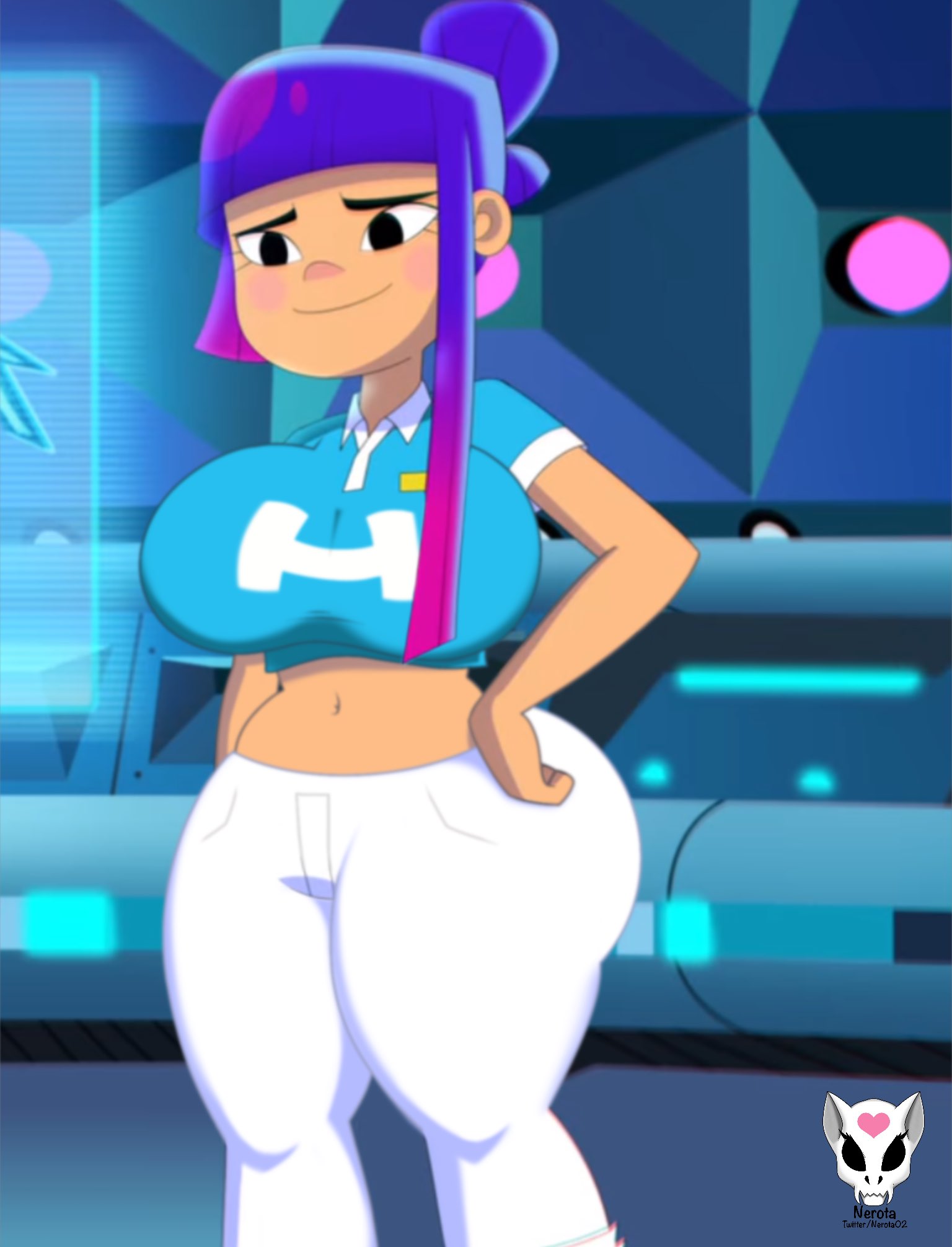 1girls, ass, ass bigger than body, ass bigger than head, big ass, big breasts, big butt, breasts, breasts bigger than body, breasts bigger than head, breasts bigger than torso, female, female only, glitch techs, hourglass figure, huge ass, huge breasts, hyper ass, hyper breasts, miko kubota, nerota, netflix, nickelodeon, screencap, screenshot, screenshot edit, smooth skin, tagme