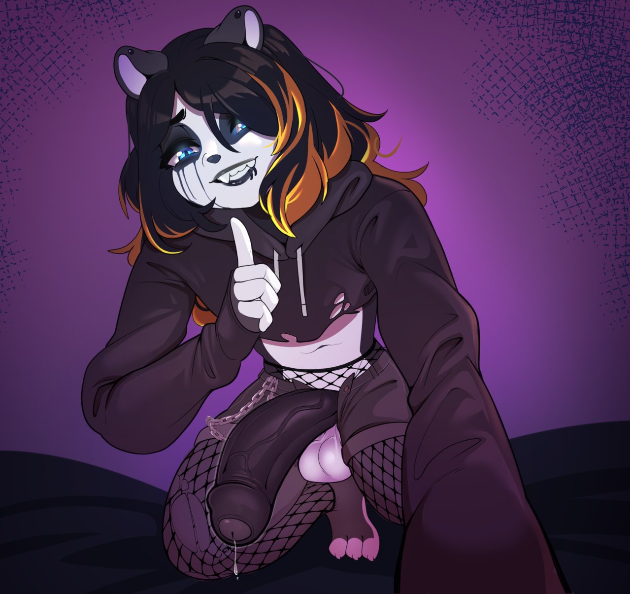 anthro, anthro only, big penis, emo, femboy, furry, furry only, goth, male, male only, panda, penis, sly knox, trap