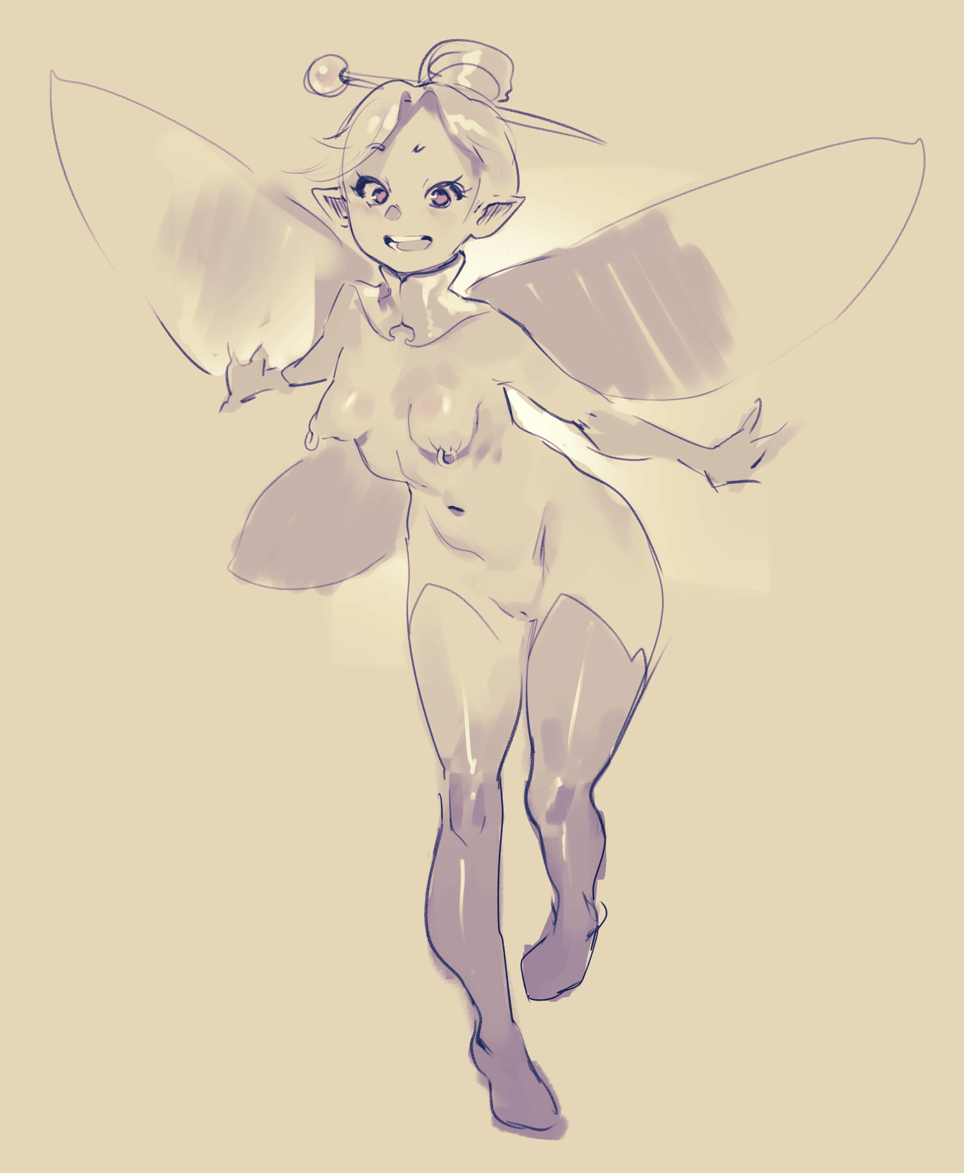 breasts, fairy, female, naked, norasuko, original, original character, petite, tagme, tagme (character), thighhighs, unnamed character