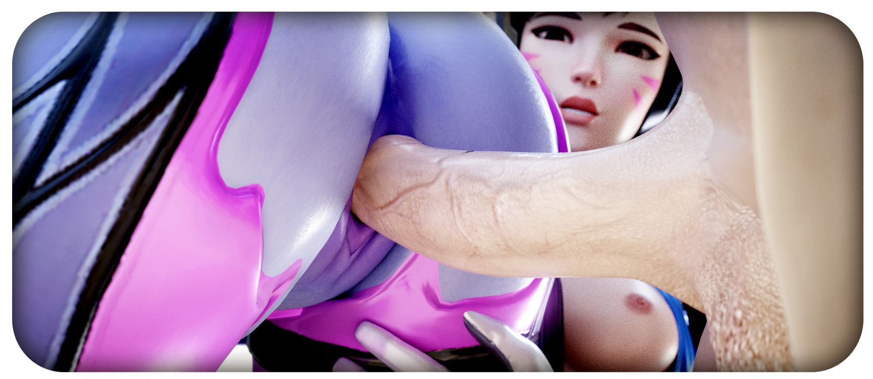 3d, amelie lacroix, blender, blizzard entertainment, d.va, female, fireboxstudio, hana song, male, overwatch, partial male, threesome, widowmaker