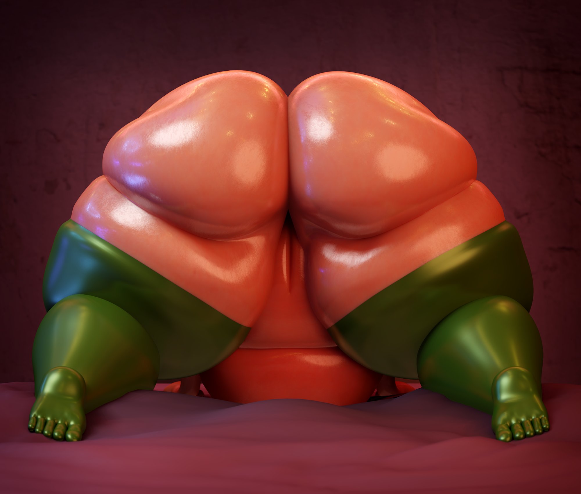 1girls, ass, bbw, belly on ground, big ass, big belly, cghonk, chubby, chubby female, fat, female, huge ass, huge thighs, my hero academia, overweight, tsuyu asui