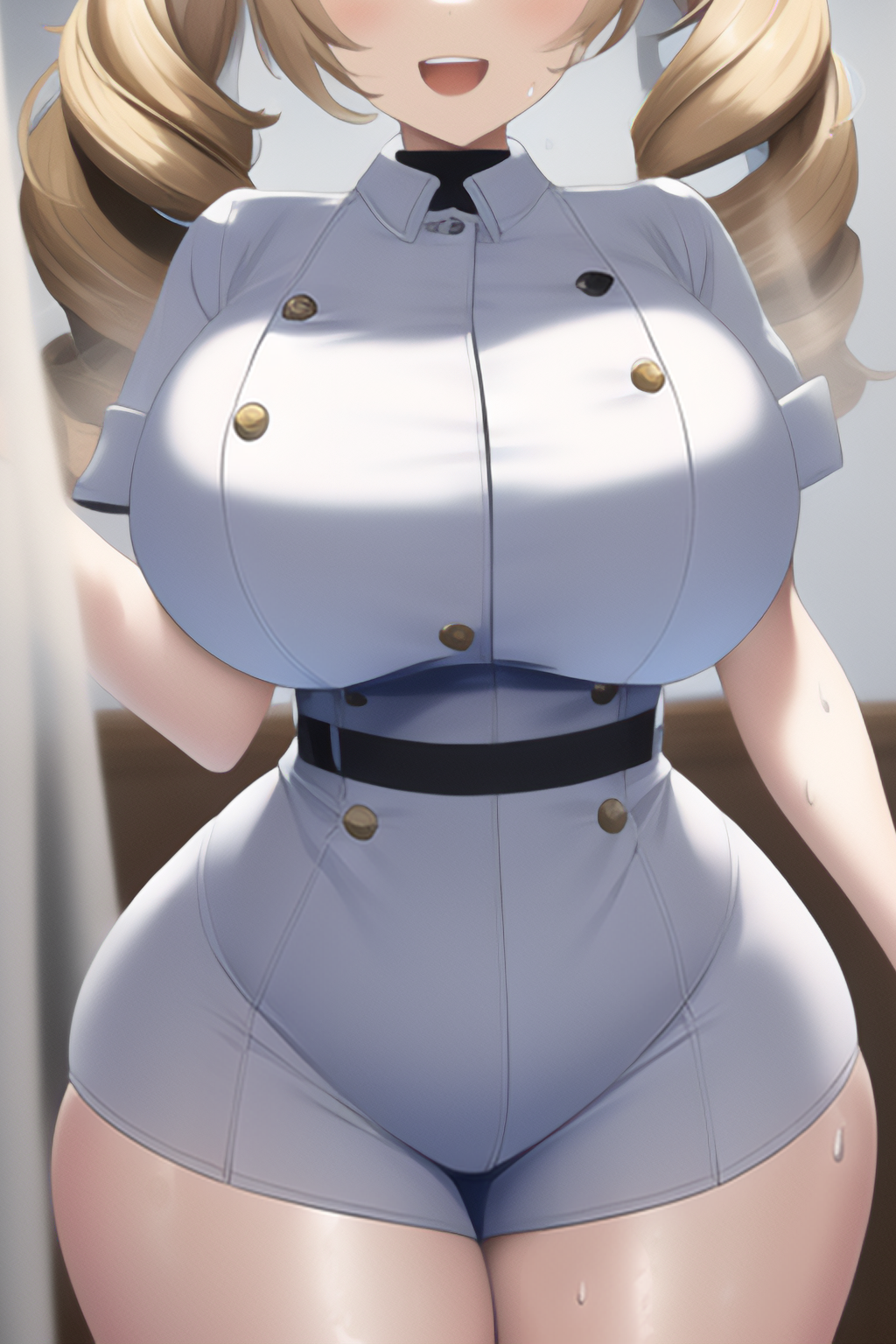 1girls aged_up ai_generated alternate_body_type alternate_breast_size barbara_(genshin_impact) blonde_hair breasts eyes_out_of_frame female genshin_impact hips huge_breasts long_hair nai_diffusion nurse nurse_costume nurse_outfit stable_diffusion thick_thighs thighs twintails white_clothing wide_hips