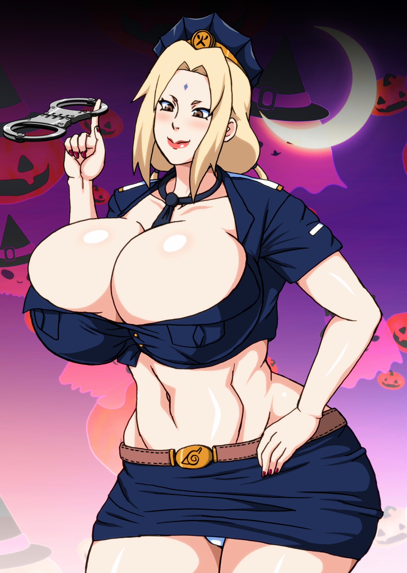1girls, ass, big ass, big breasts, big butt, breasts, cop, costume, female, female focus, female only, halloween, handcuffs, holidays, huge ass, huge breasts, huge butt, huge thighs, mature, mature female, milf, naruho, naruto, naruto (series), naruto shippuden, police officer, police uniform, policewoman, tagme, tsunade, voluptuous