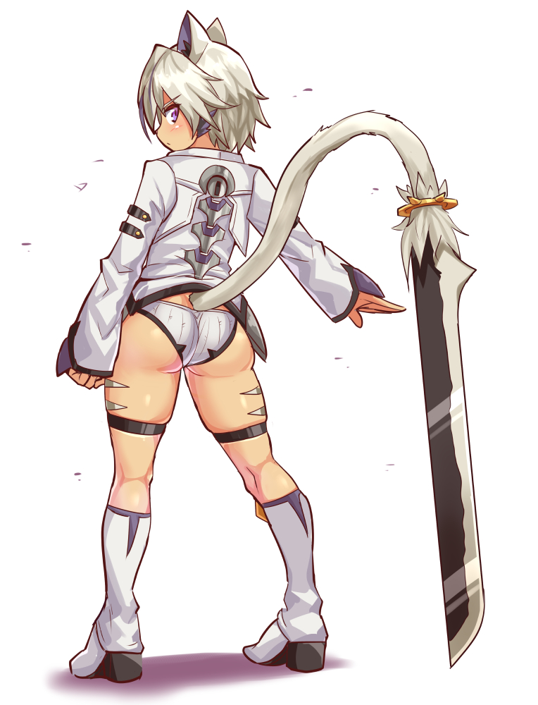 ass cougar1404 panties sword tagme tomboy white_hair