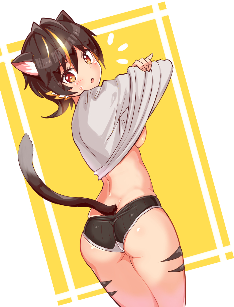 cat_ears cat_tail catgirl cougar1404 panties tagme tomboy undressing