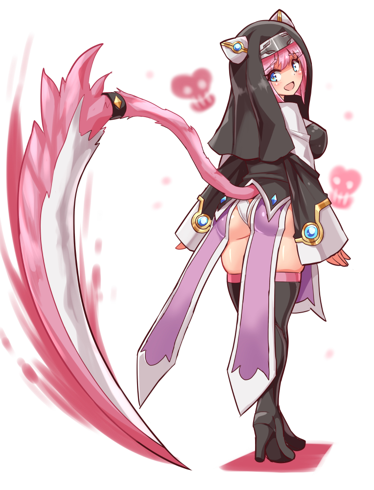 blue_eyes cougar1404 nun pink_hair scythe tagme